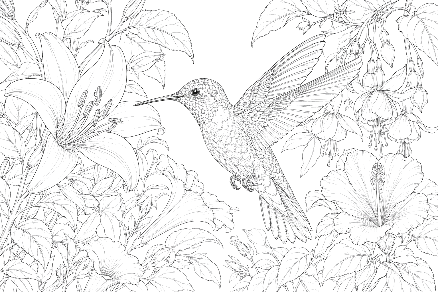 ハチドリの細密画