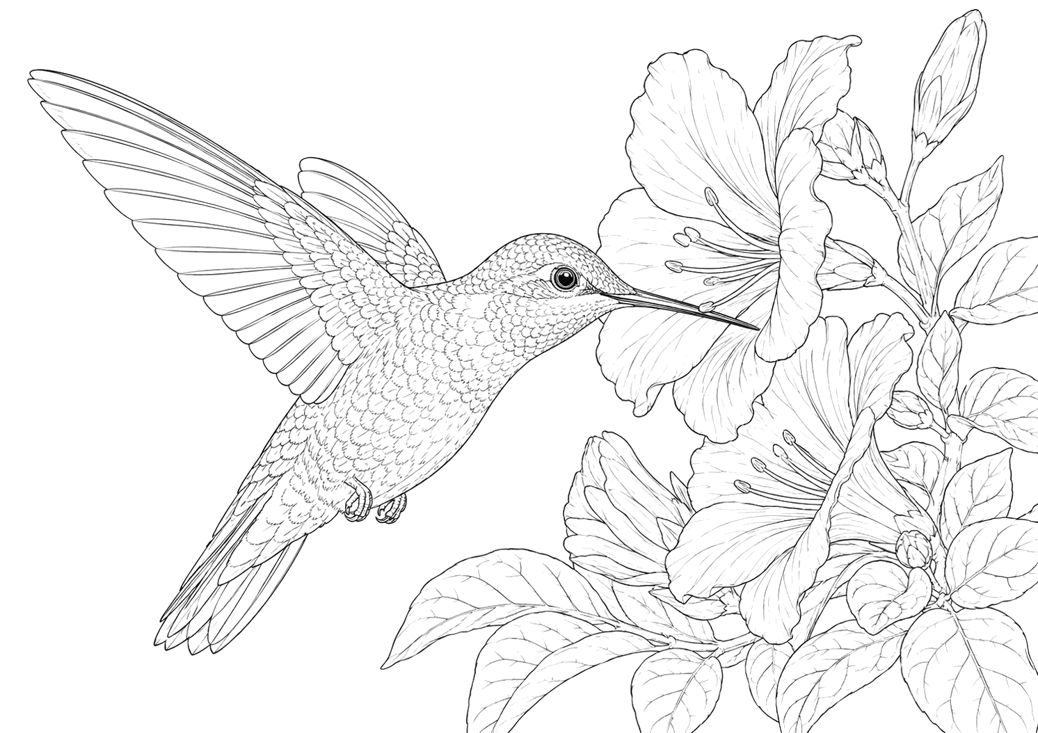 ハチドリの細密画