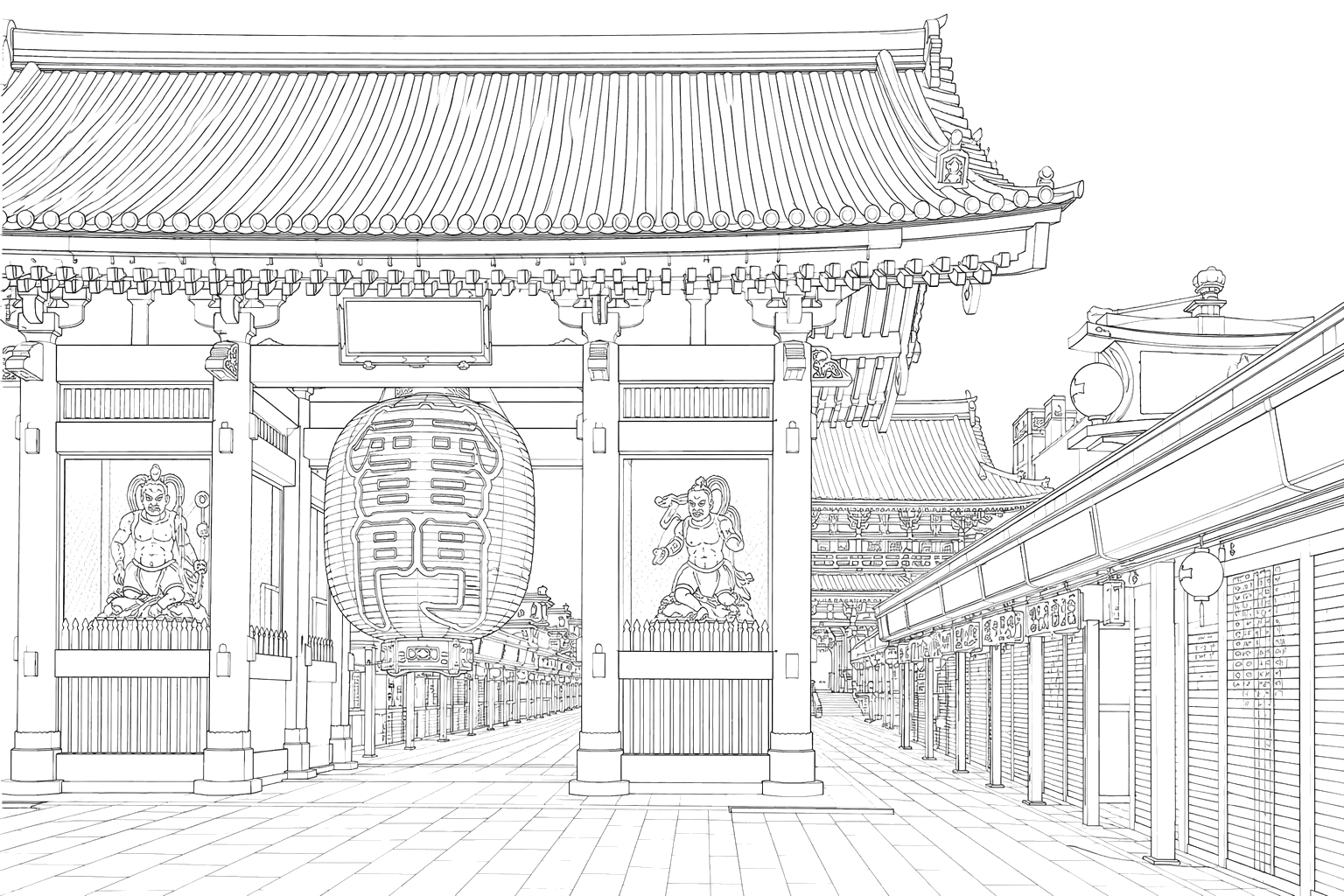 浅草・雷門と浅草寺(こまかい)