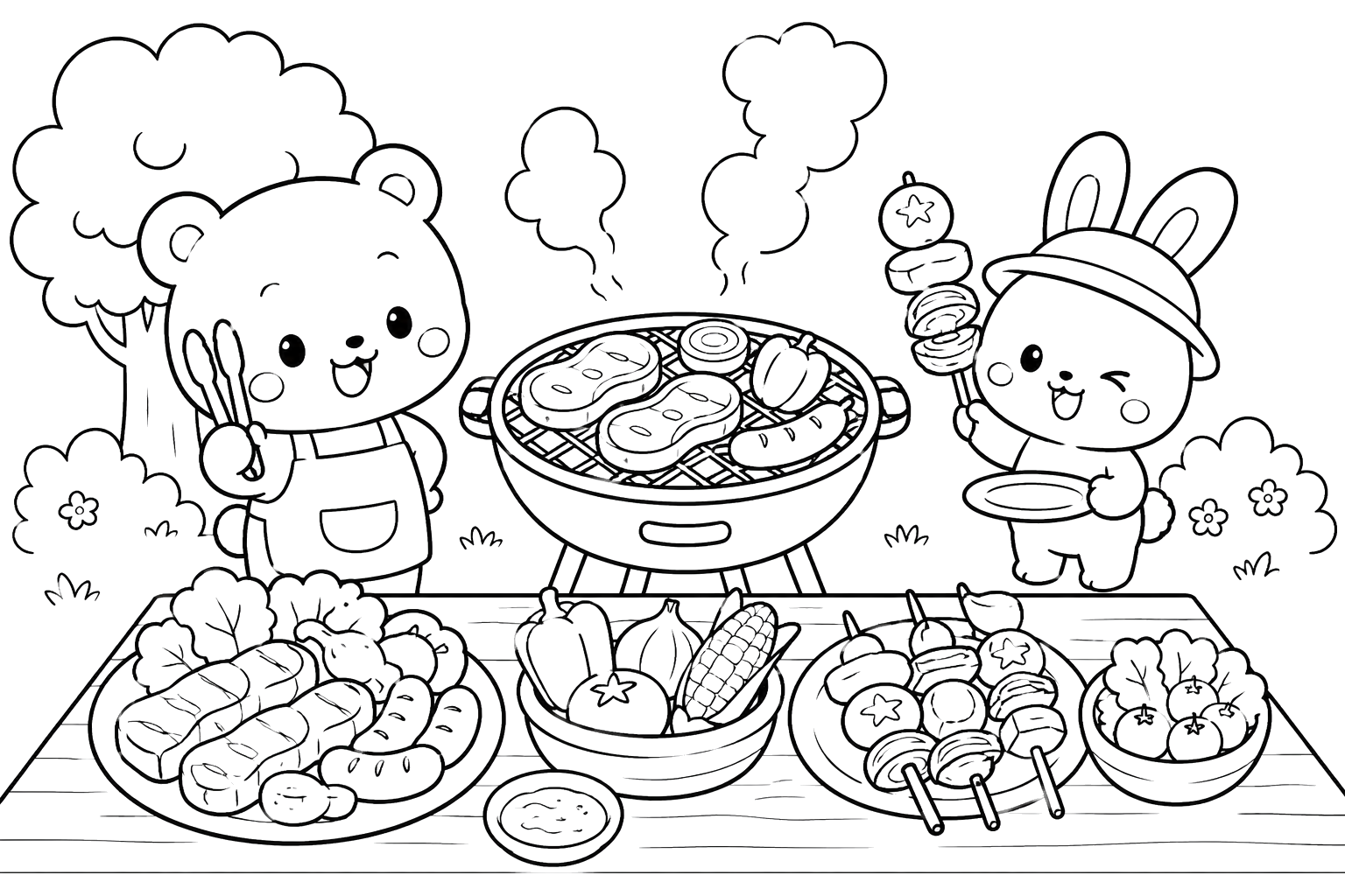 そとでバーベキュー