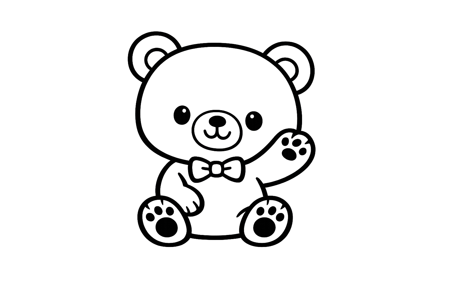 リボンをつけたかわいいくまさん