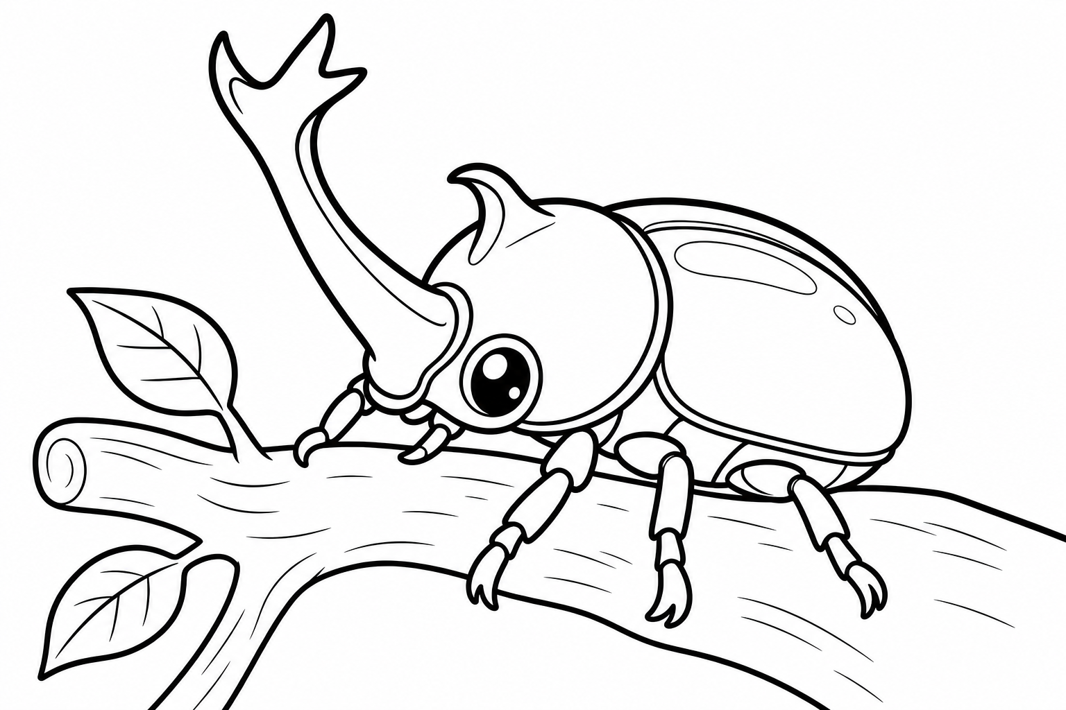 えだにのるカブトムシ