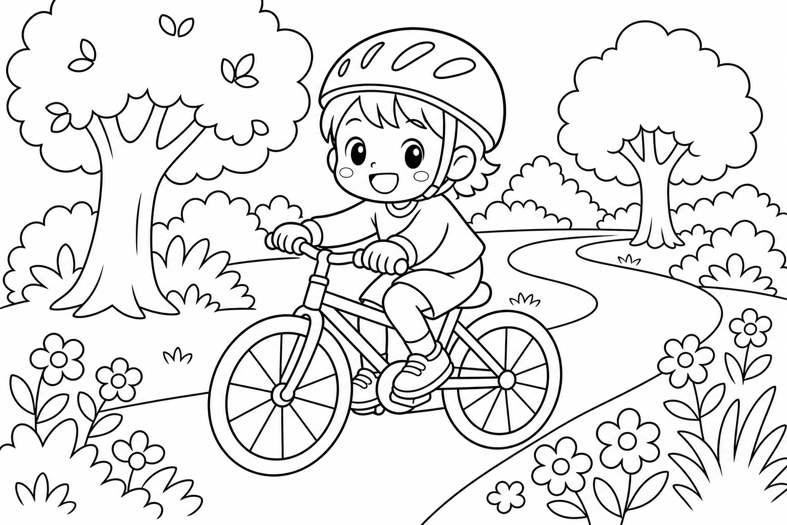 こうえんをはしるじてんしゃ