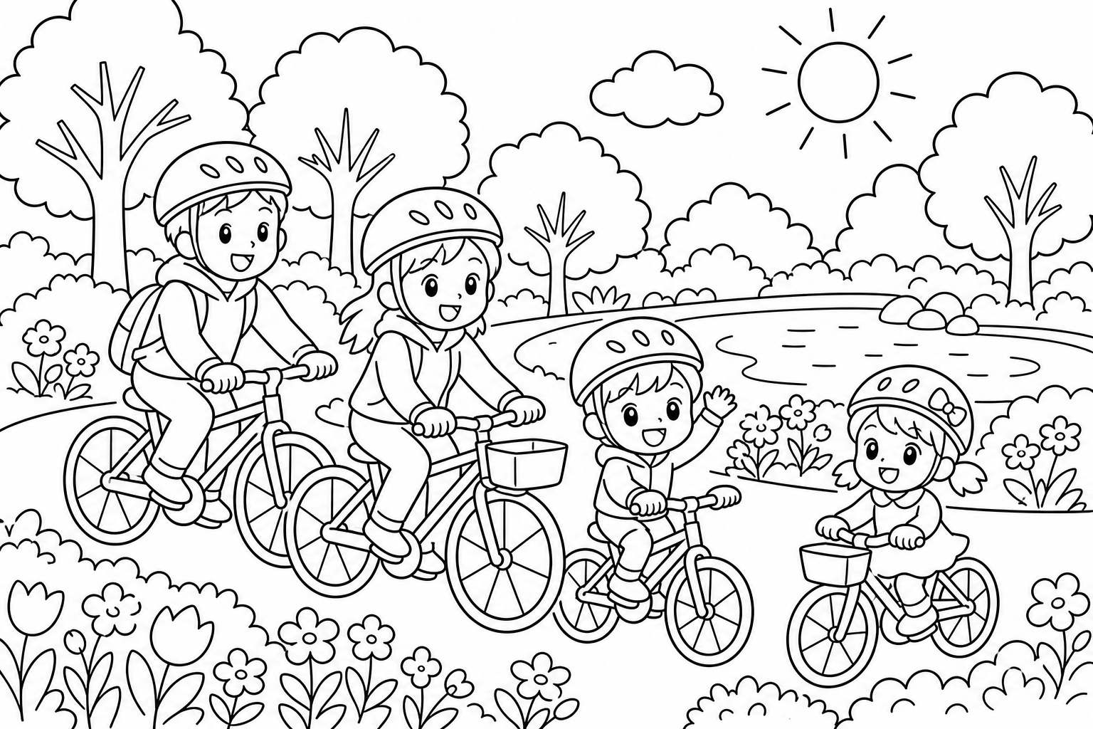 かぞくでサイクリング