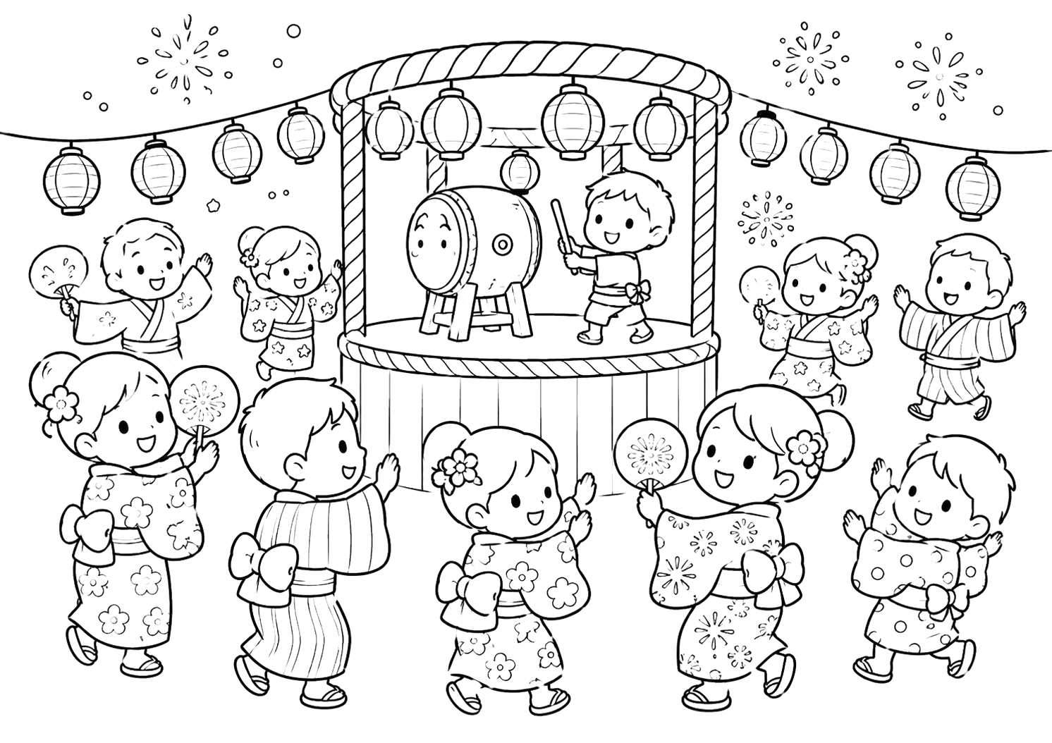 にぎやかなぼんおどり