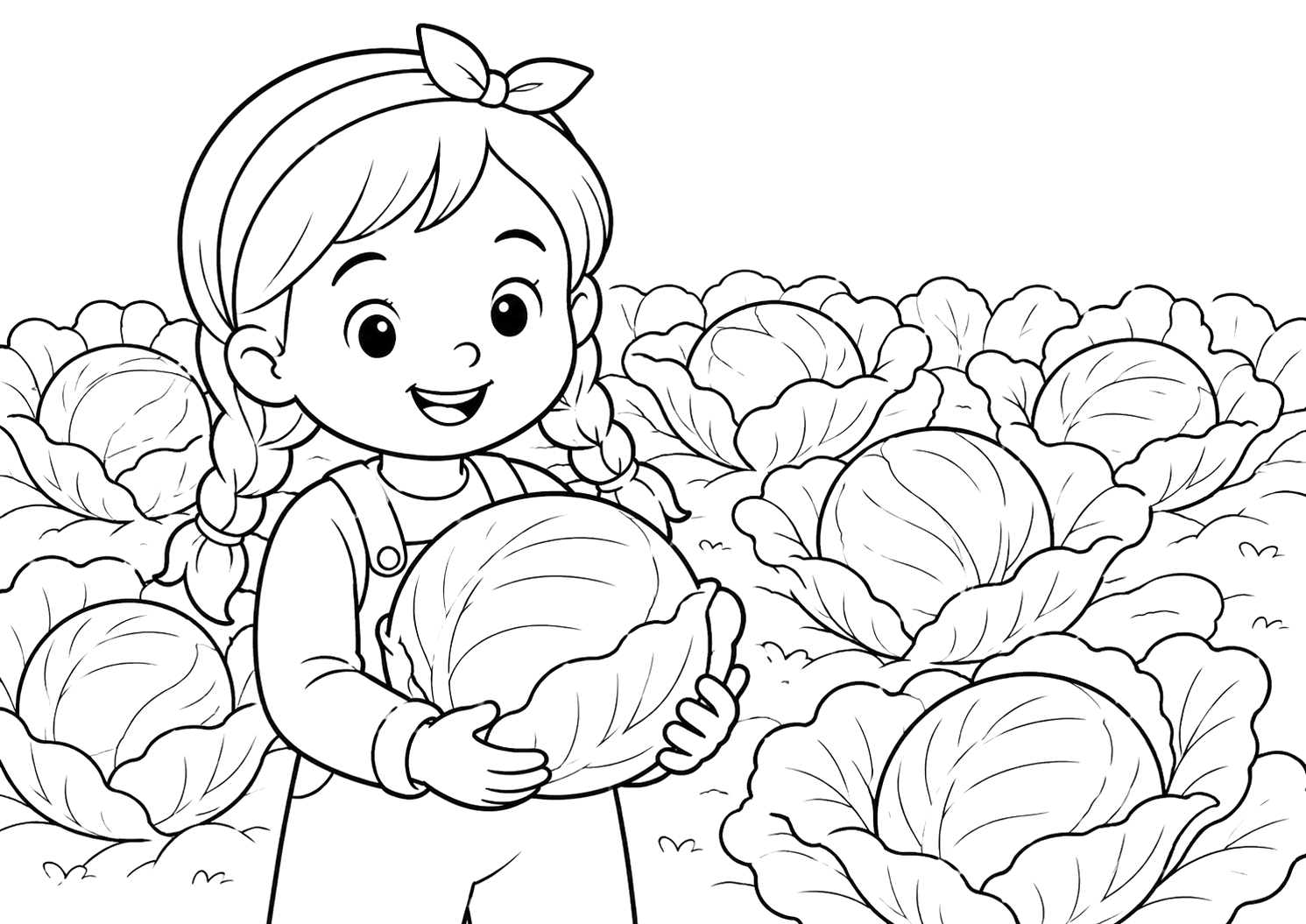 キャベツをしゅうかく