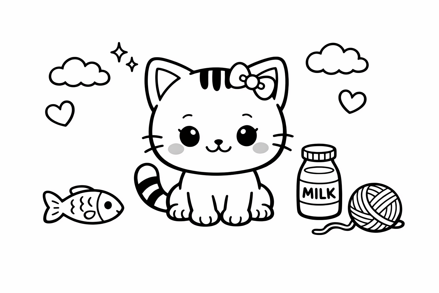 ねこちゃんとおさかなとミルク
