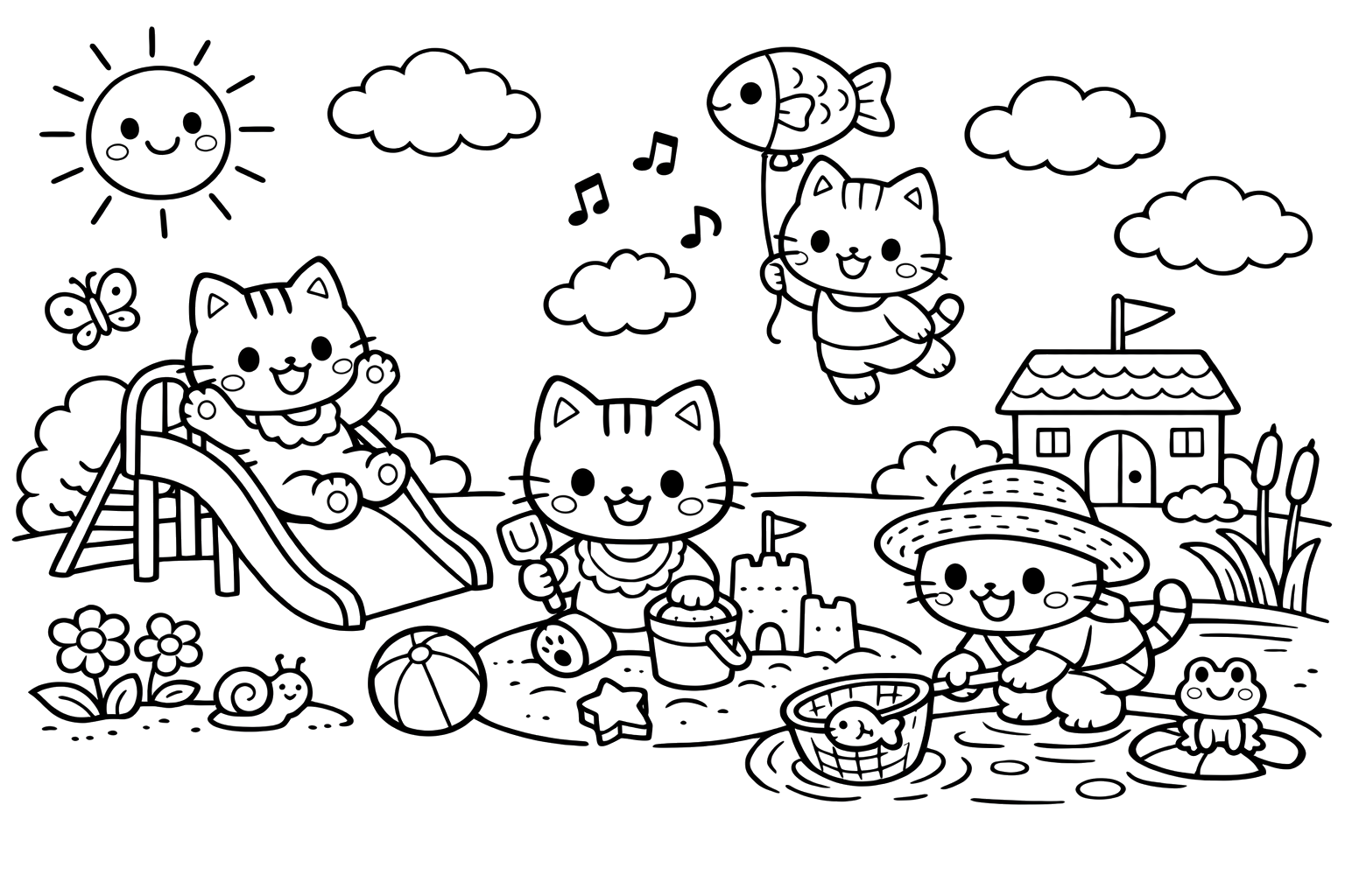ねこたちの公園あそび