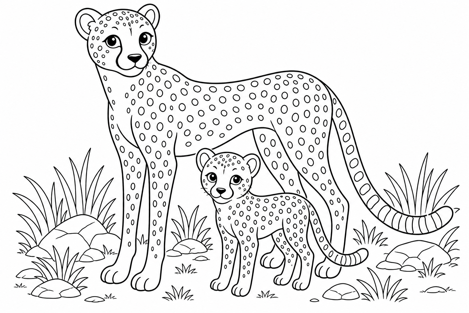 チーターの親子