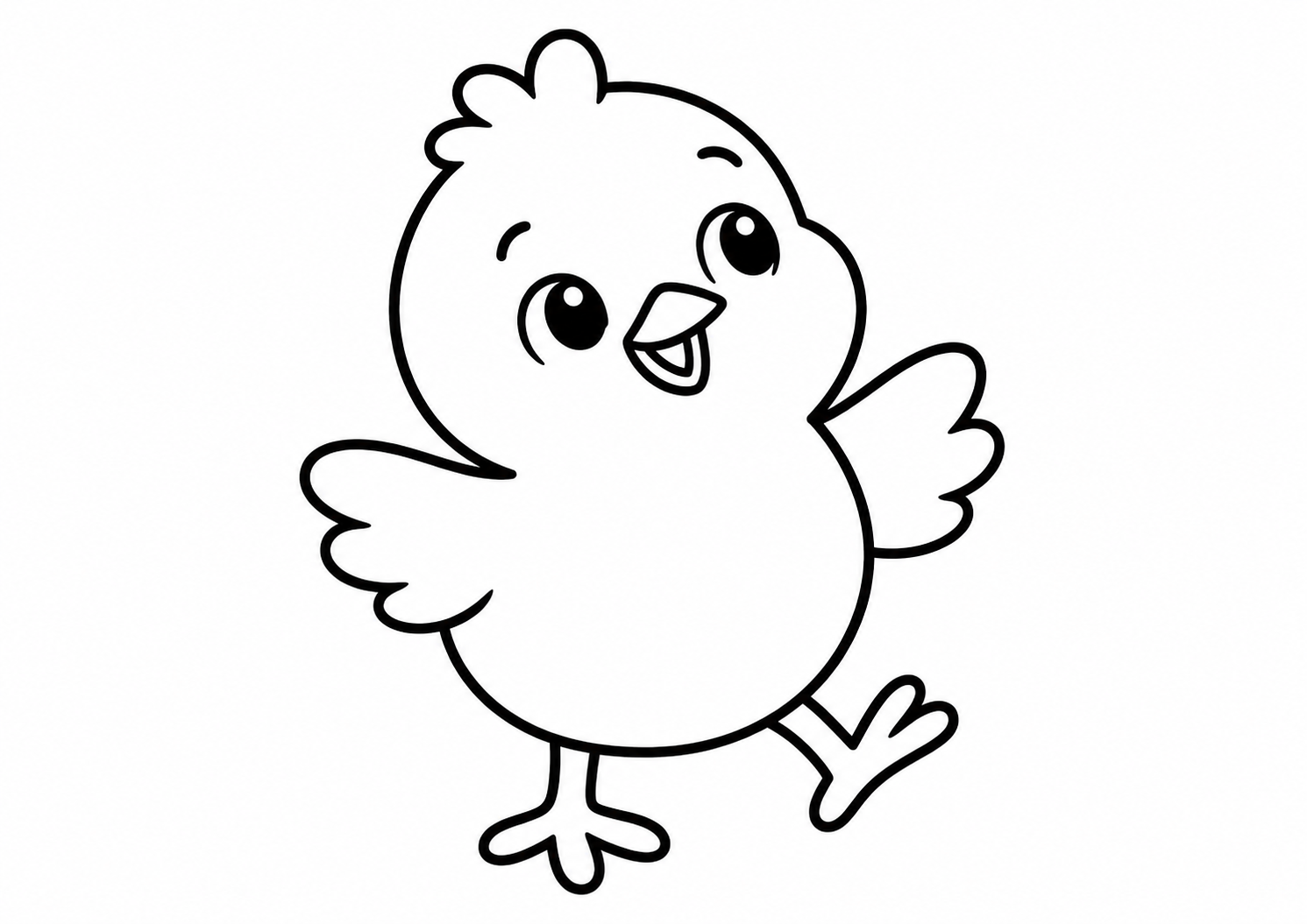 あんよをあげておどるひよこ