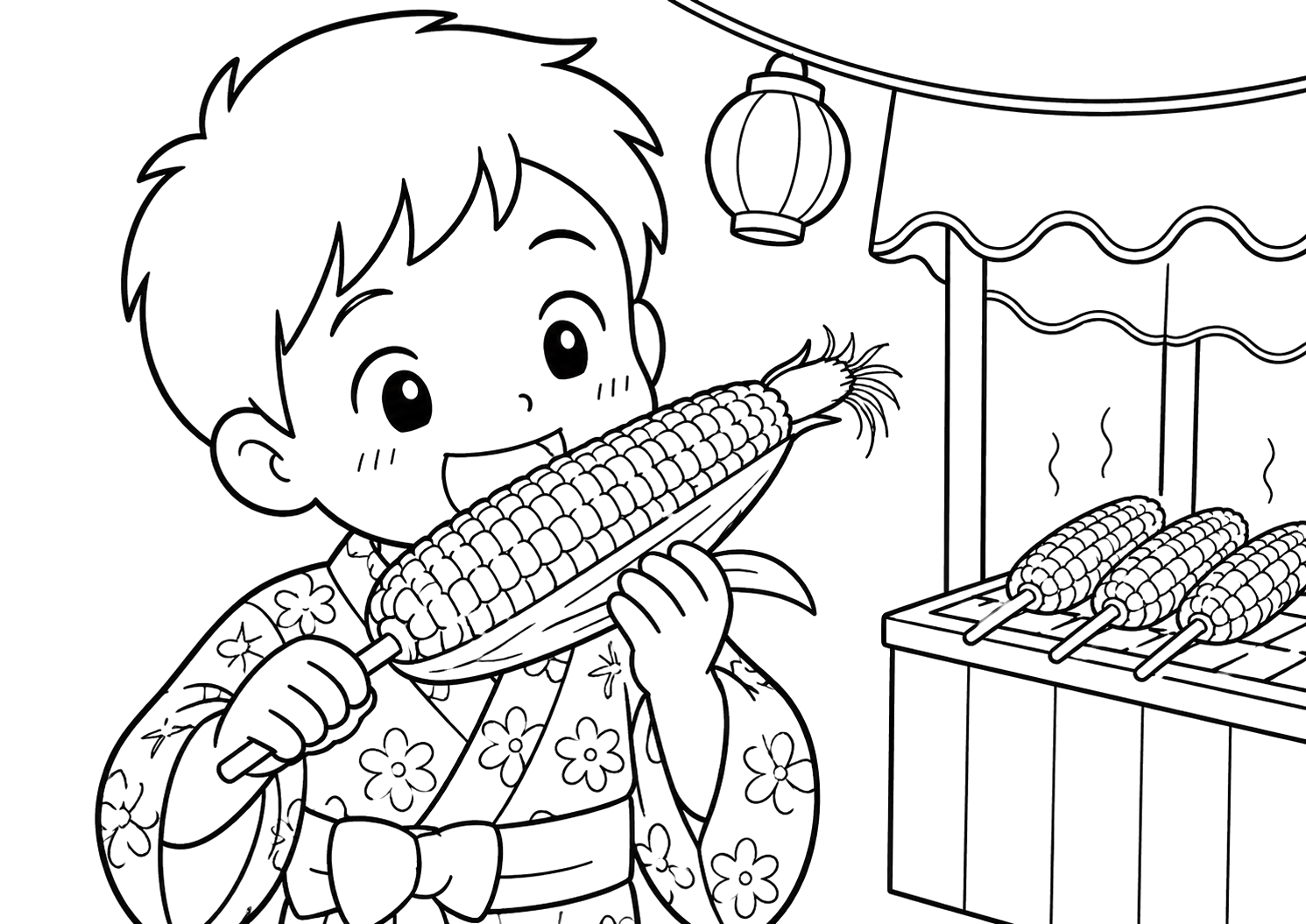 やきとうもろこしたべよう
