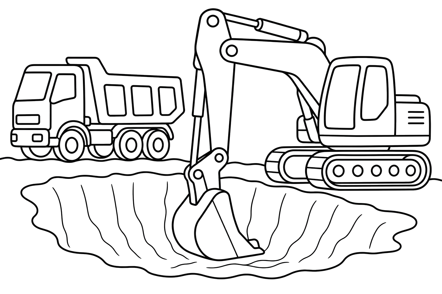 おおきなあなをほるショベルカー