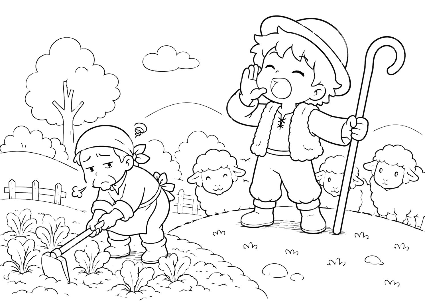 おおかみしょうねん：むらびとがあきれる