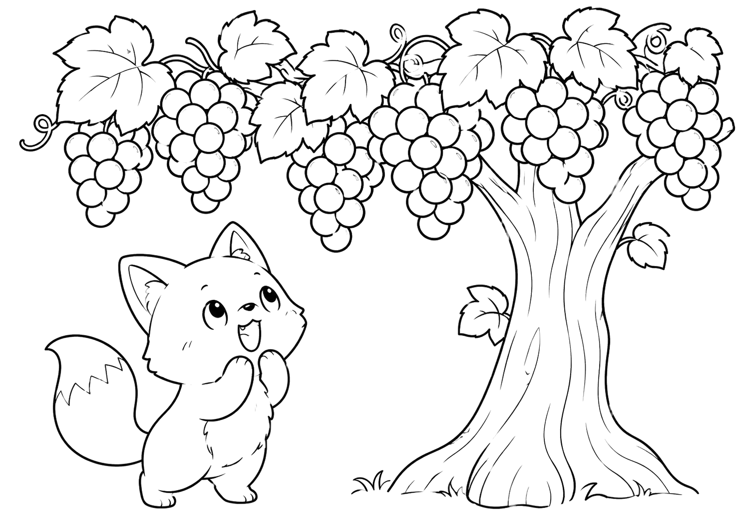 きつねとぶどう：ブドウをみつける