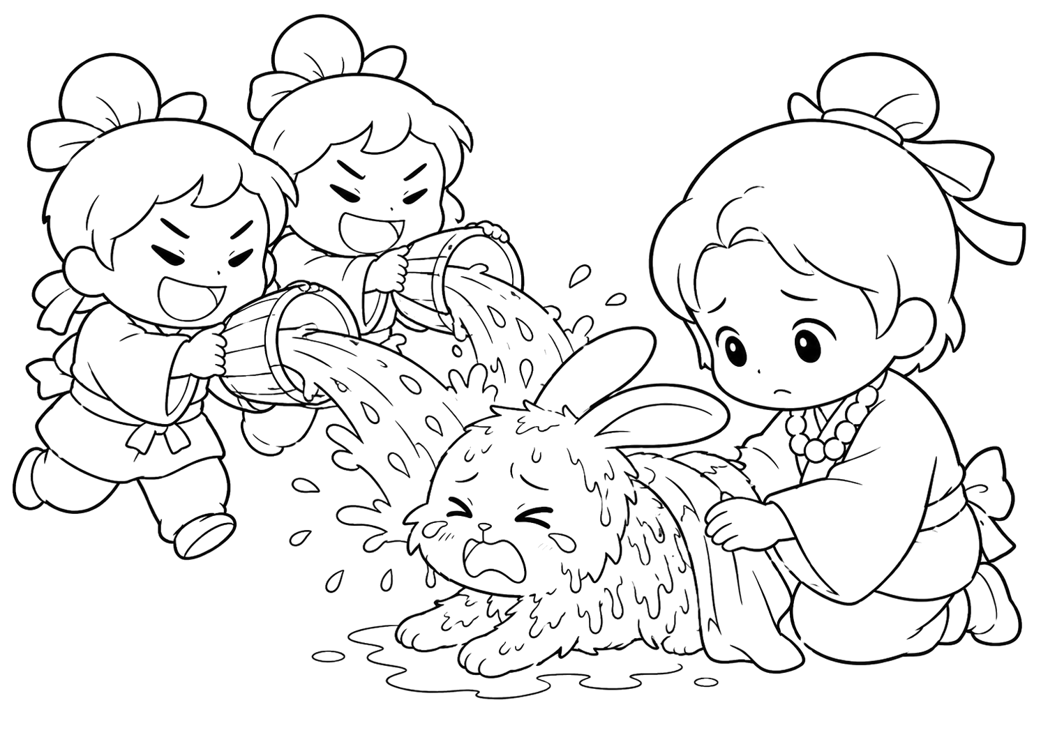 しおみずでくるしむ