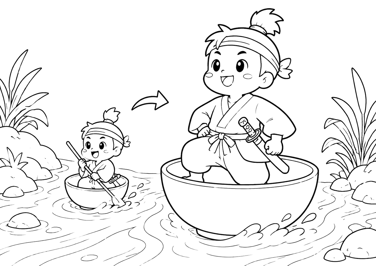 おわんのふねでたびだち