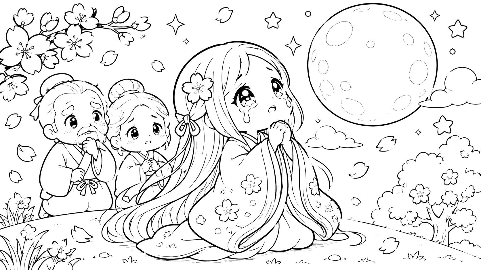 つきをみあげるひめ