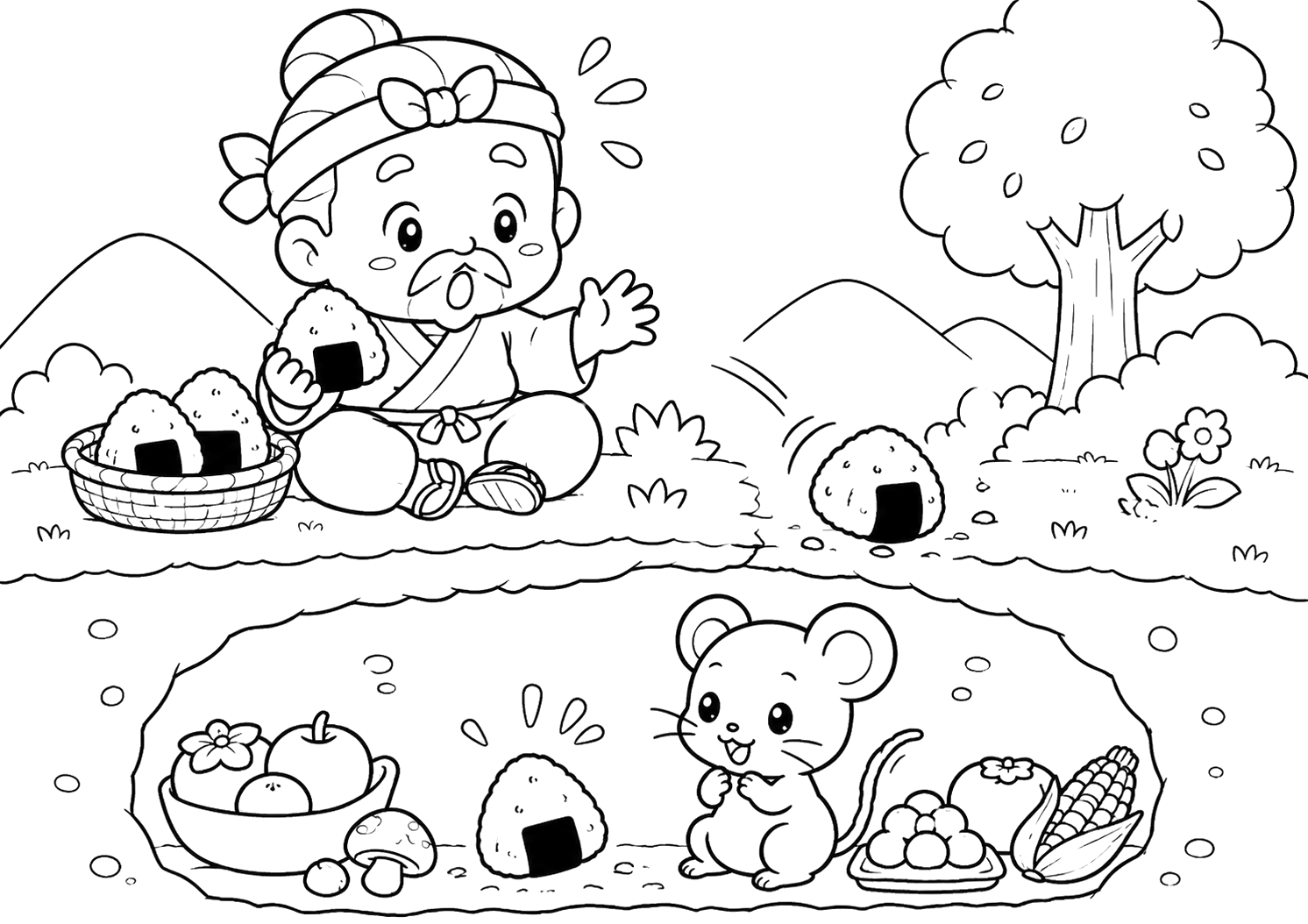 おむすびがころころ