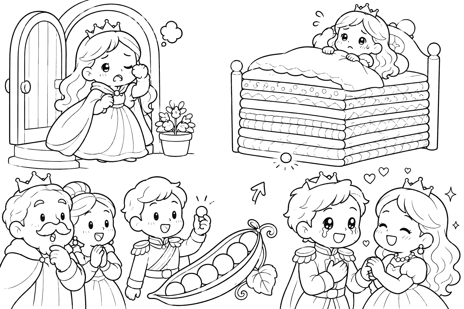 えんどうまめのおひめさま：ほんもののひめとしょうめい