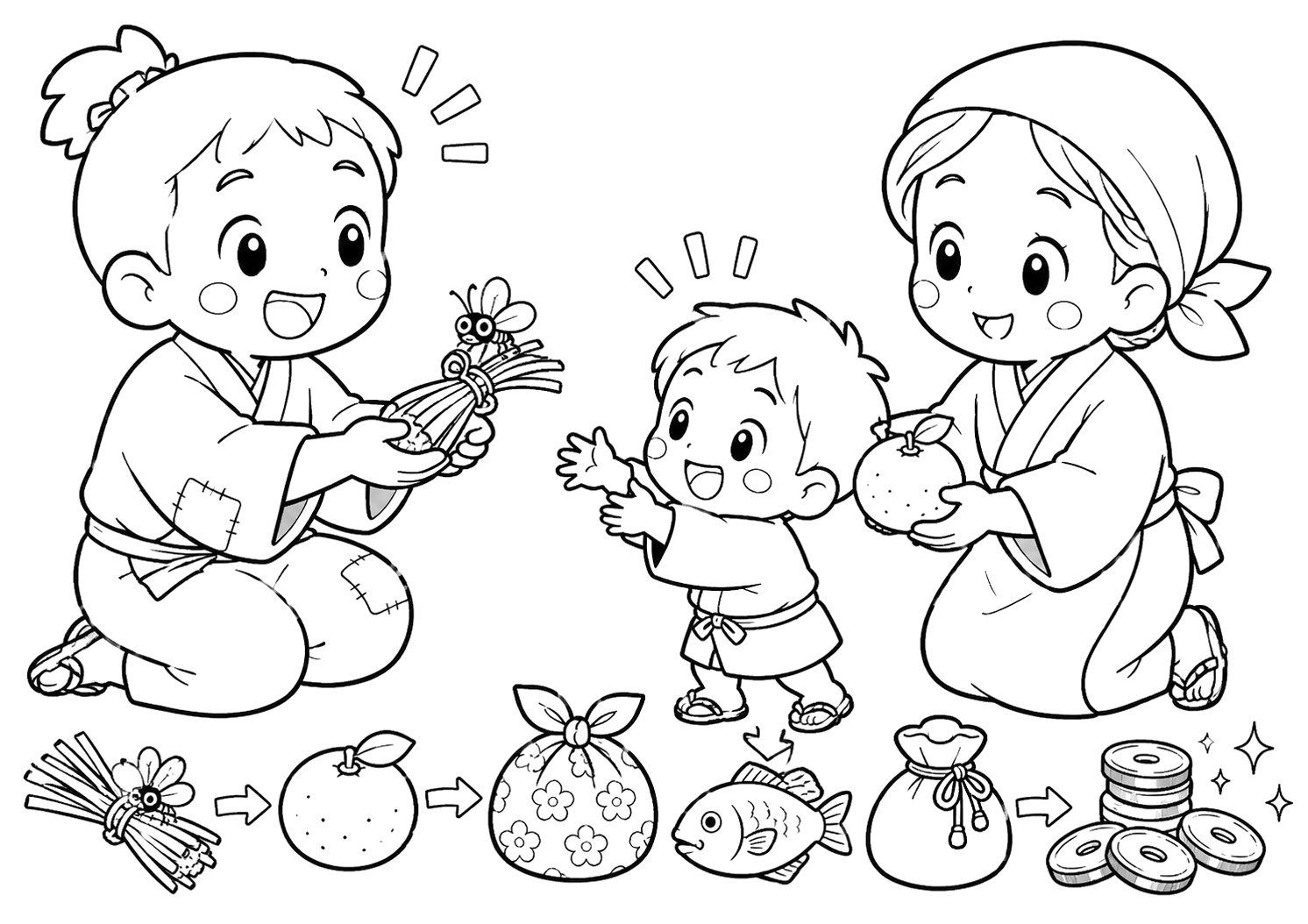 わらとみかんのこうかん