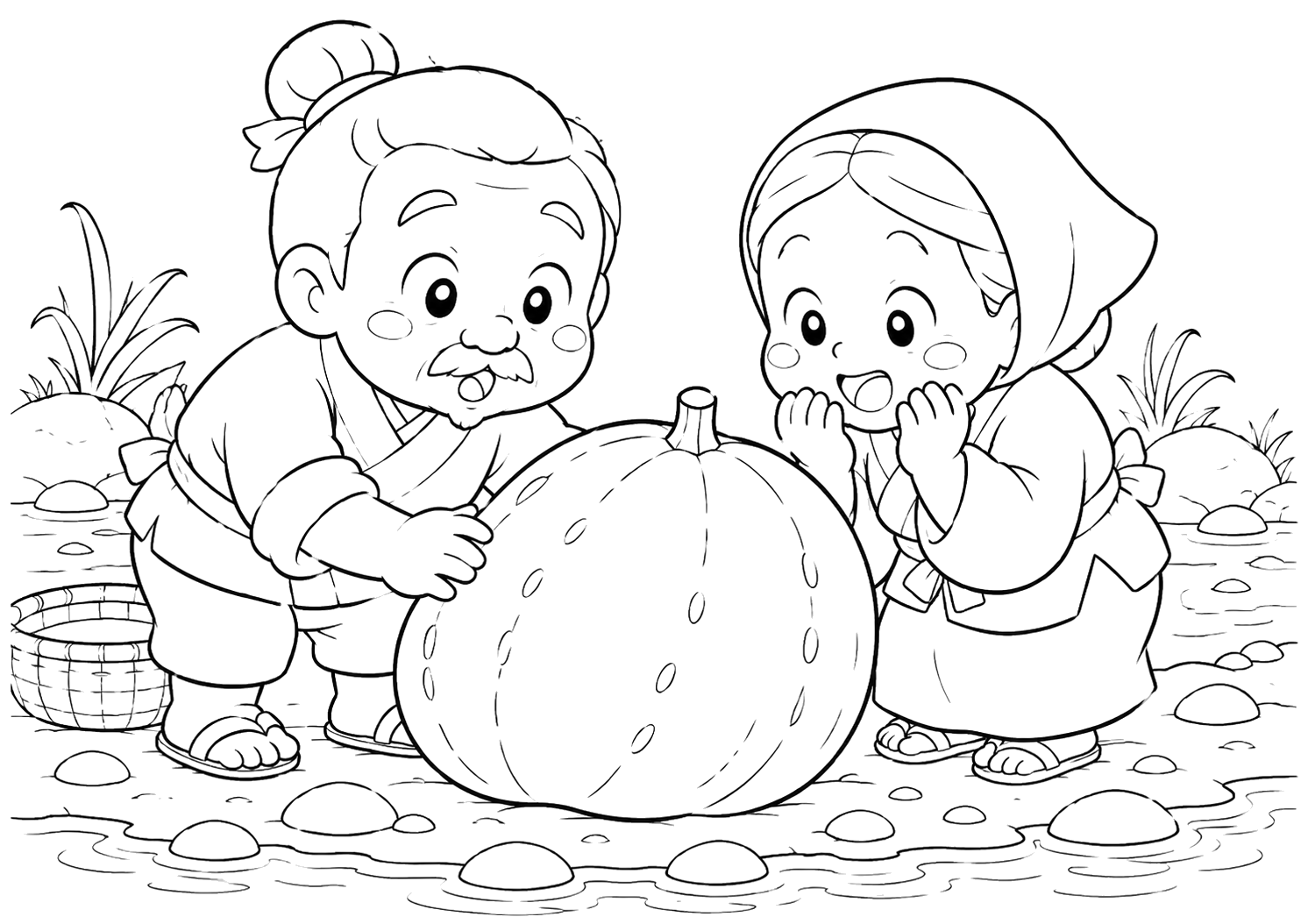 おおきなうりをひろう