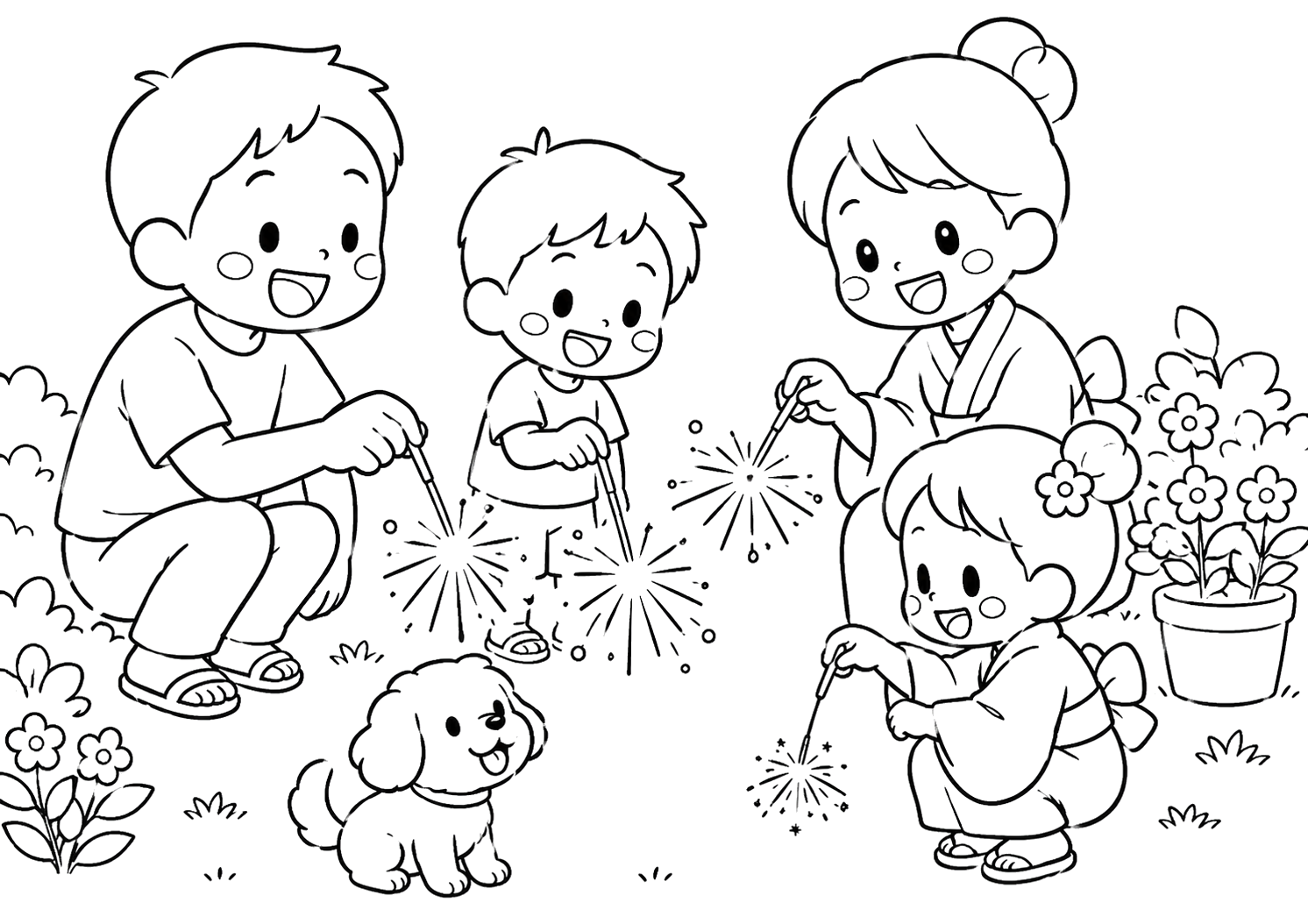 にぎやかなはなびのよる