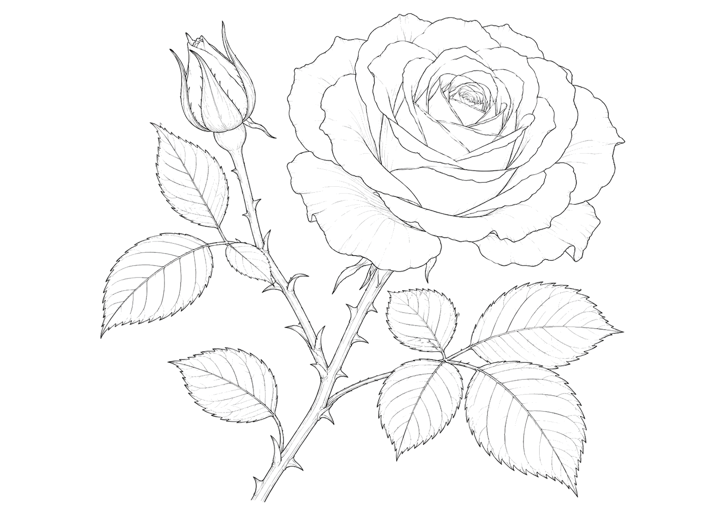 白薔薇の細密画