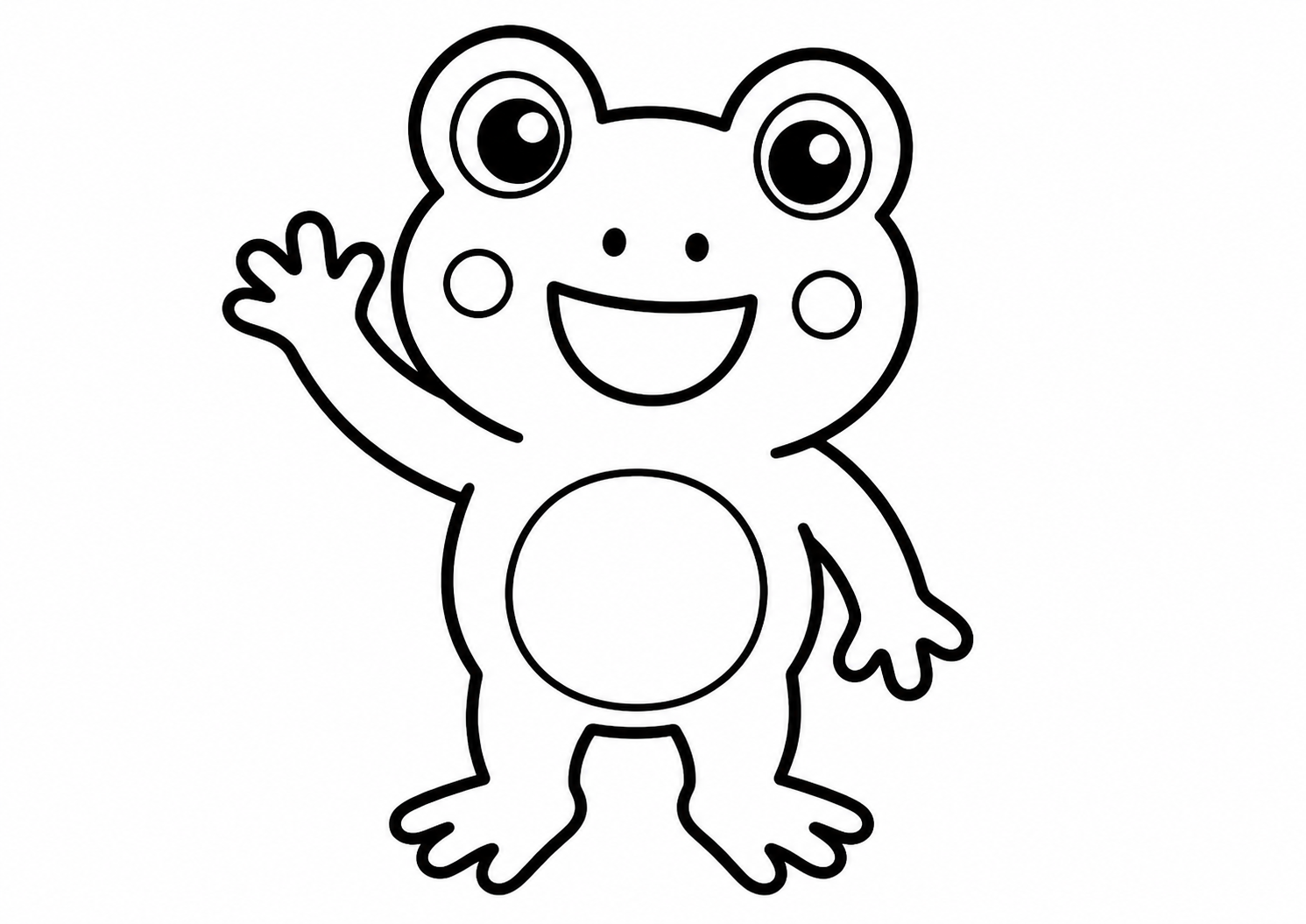 てをふるにこにこかえるさん