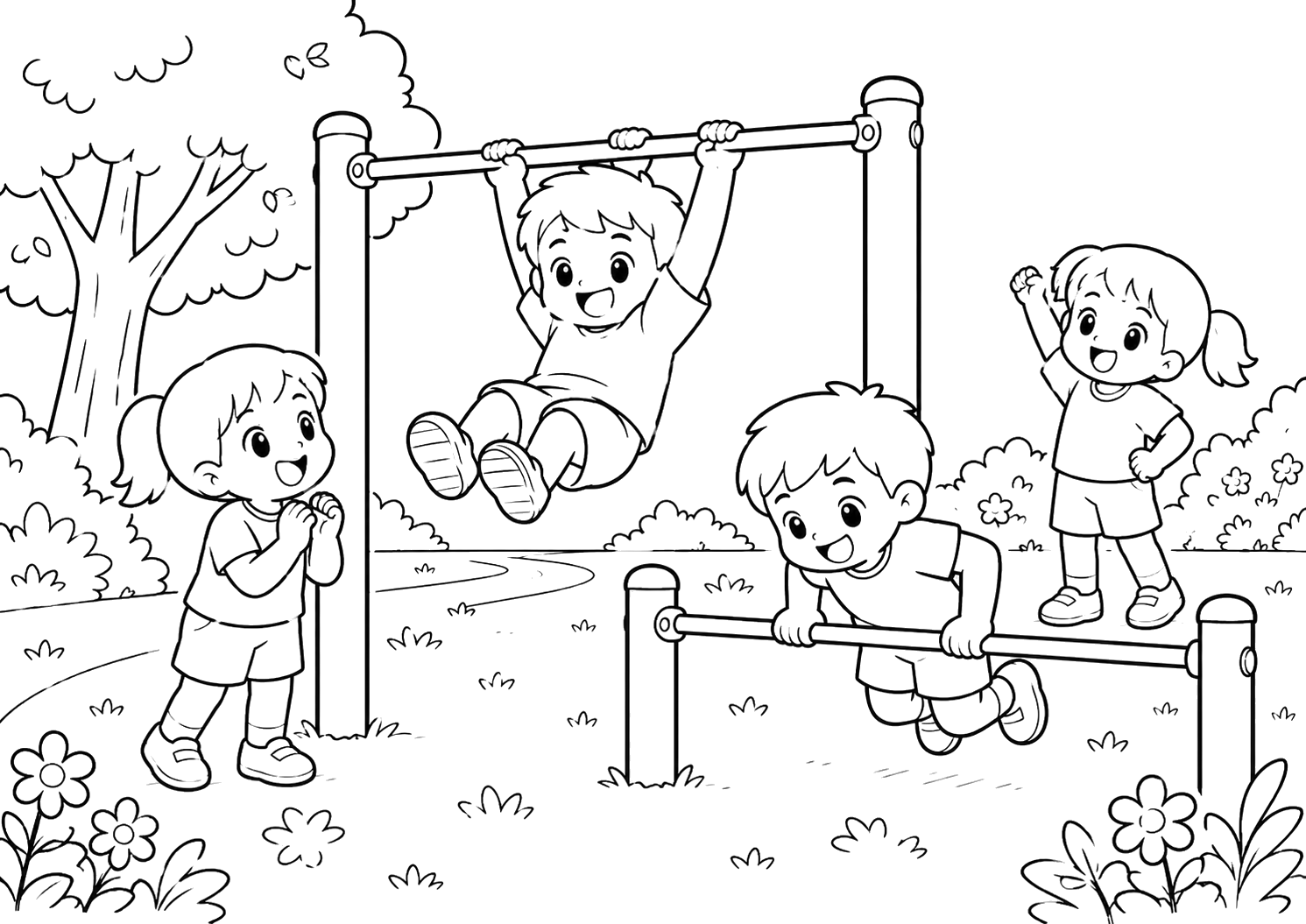 にぎやかなてつぼうひろば