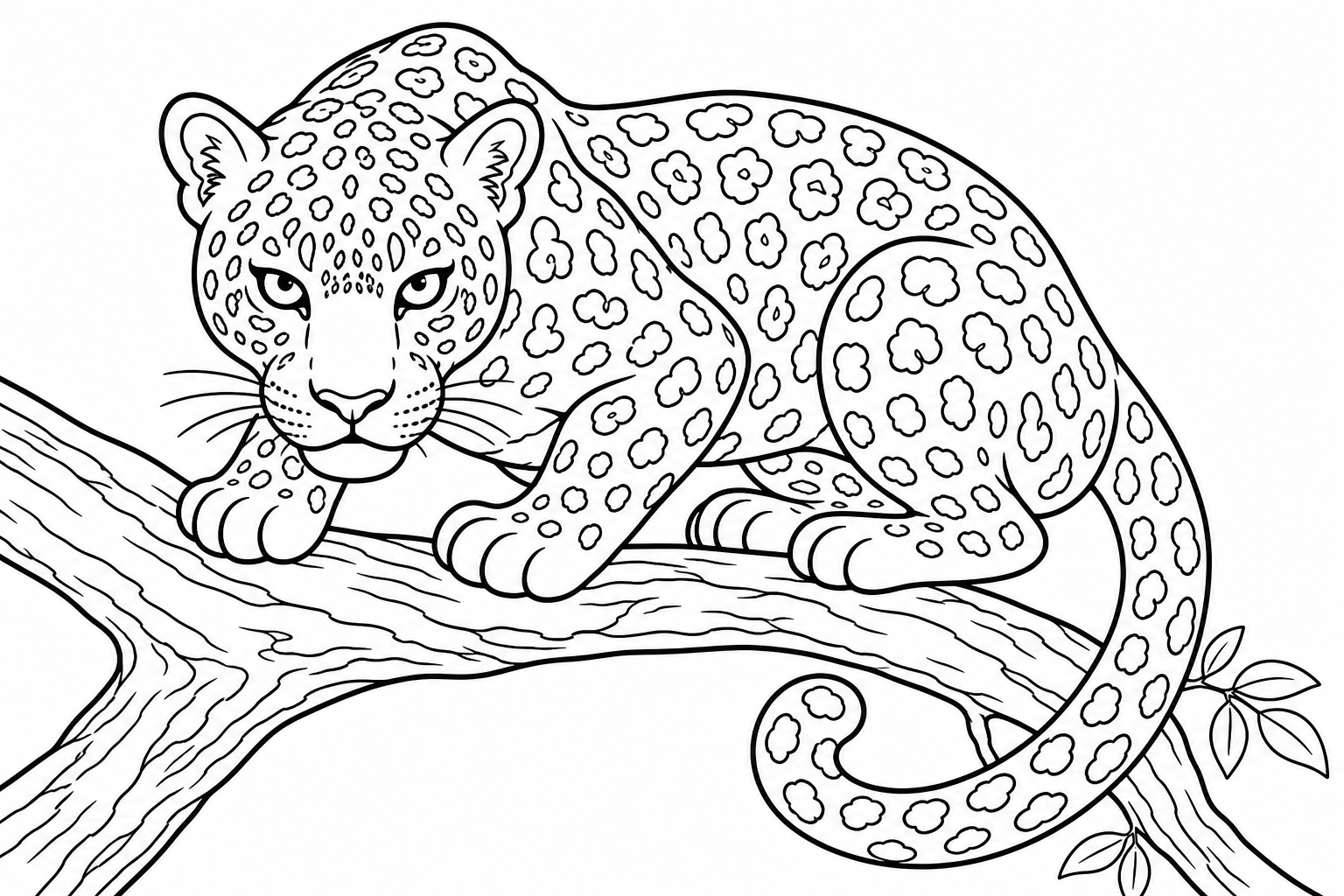 えだにのるヒョウ