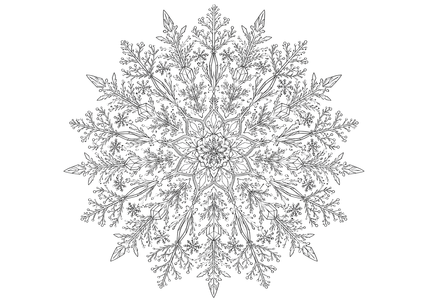 雪の結晶の曼荼羅