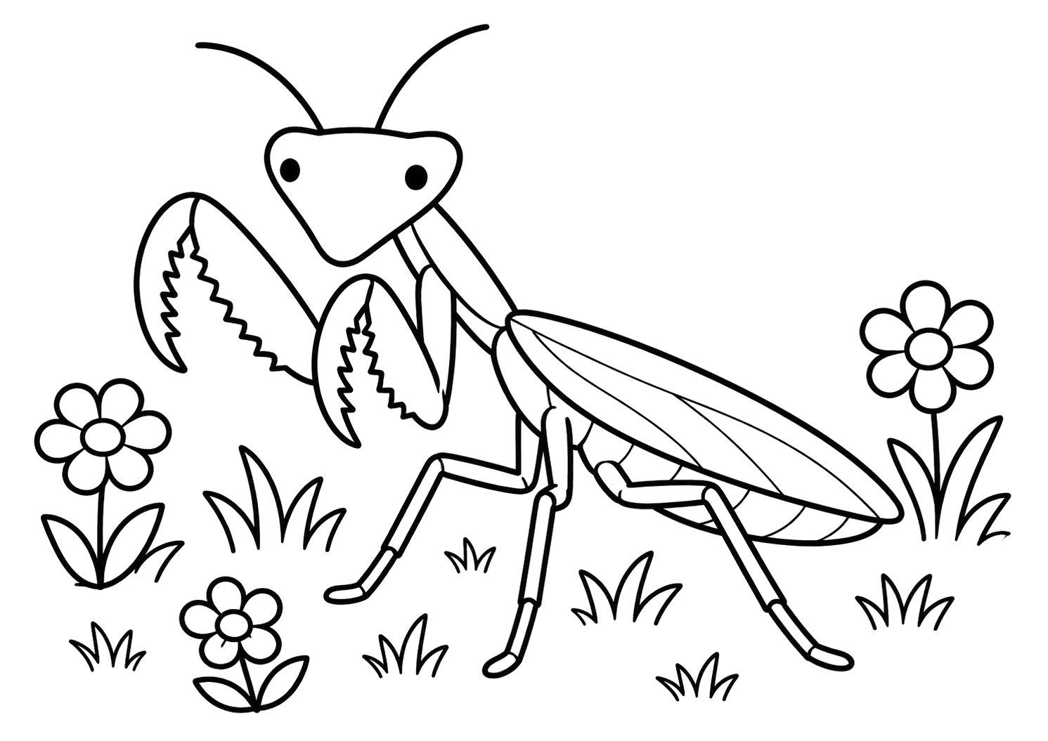 くさむらのカマキリ