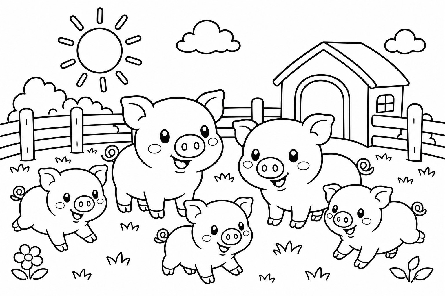 にぎやかなミニブタ家族