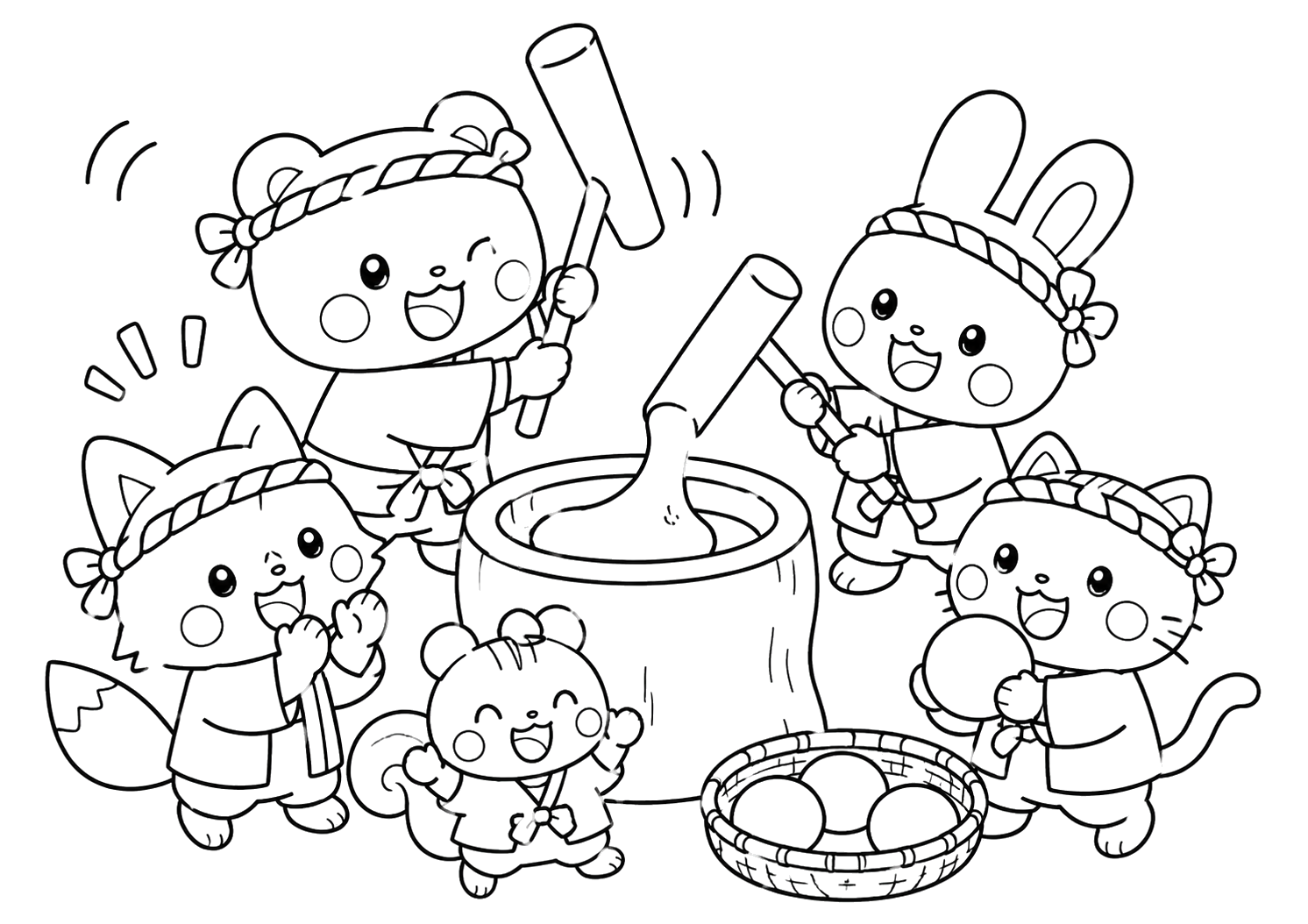 みんなでもちつき