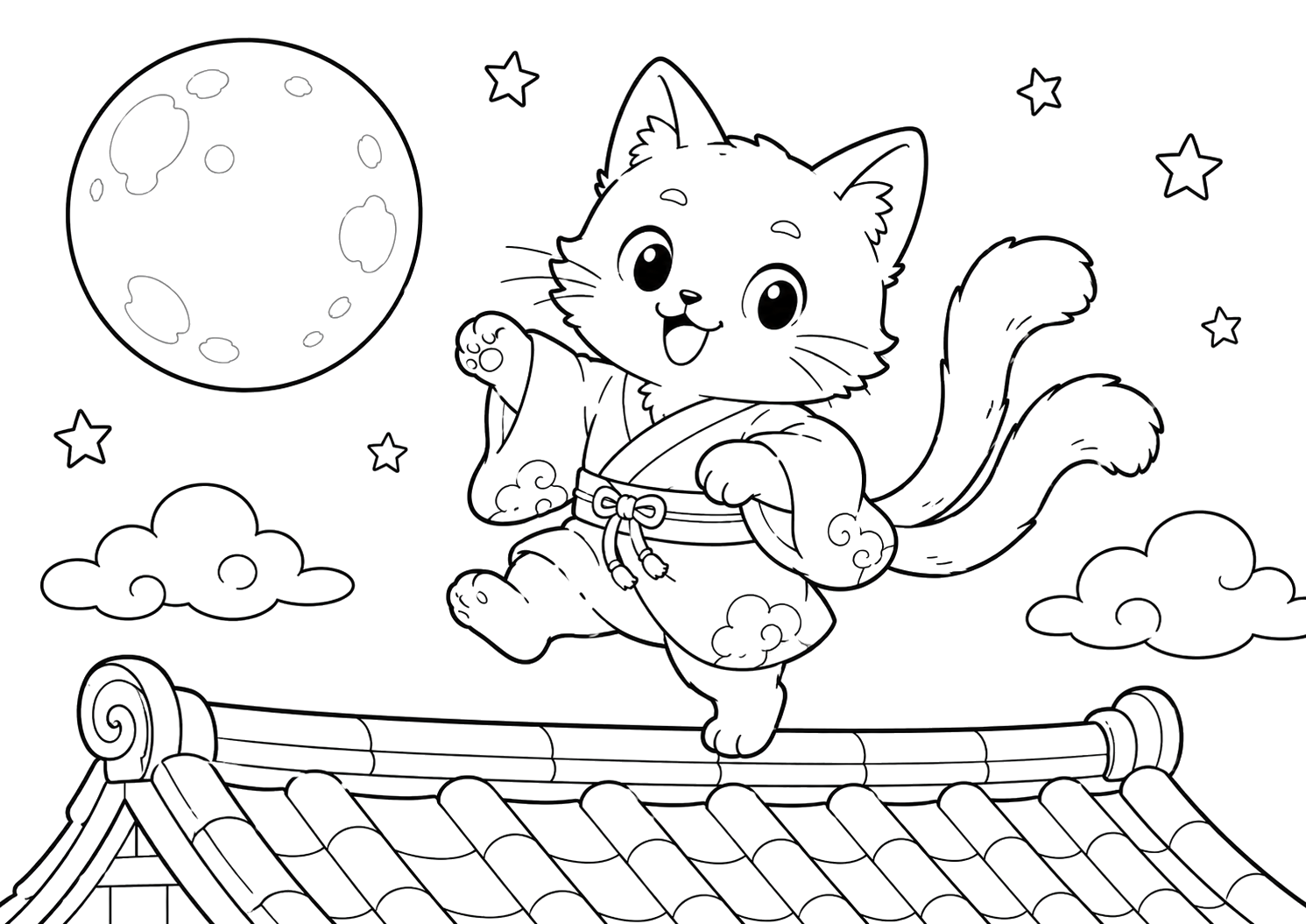 つきよにおどるねこまた