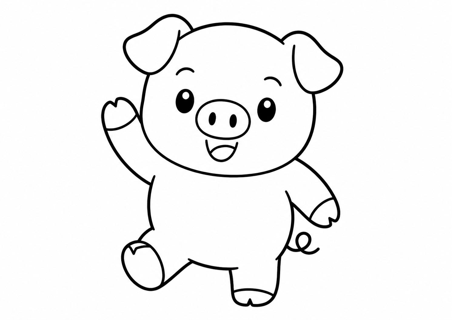 おててをふってあるくこぶたさん