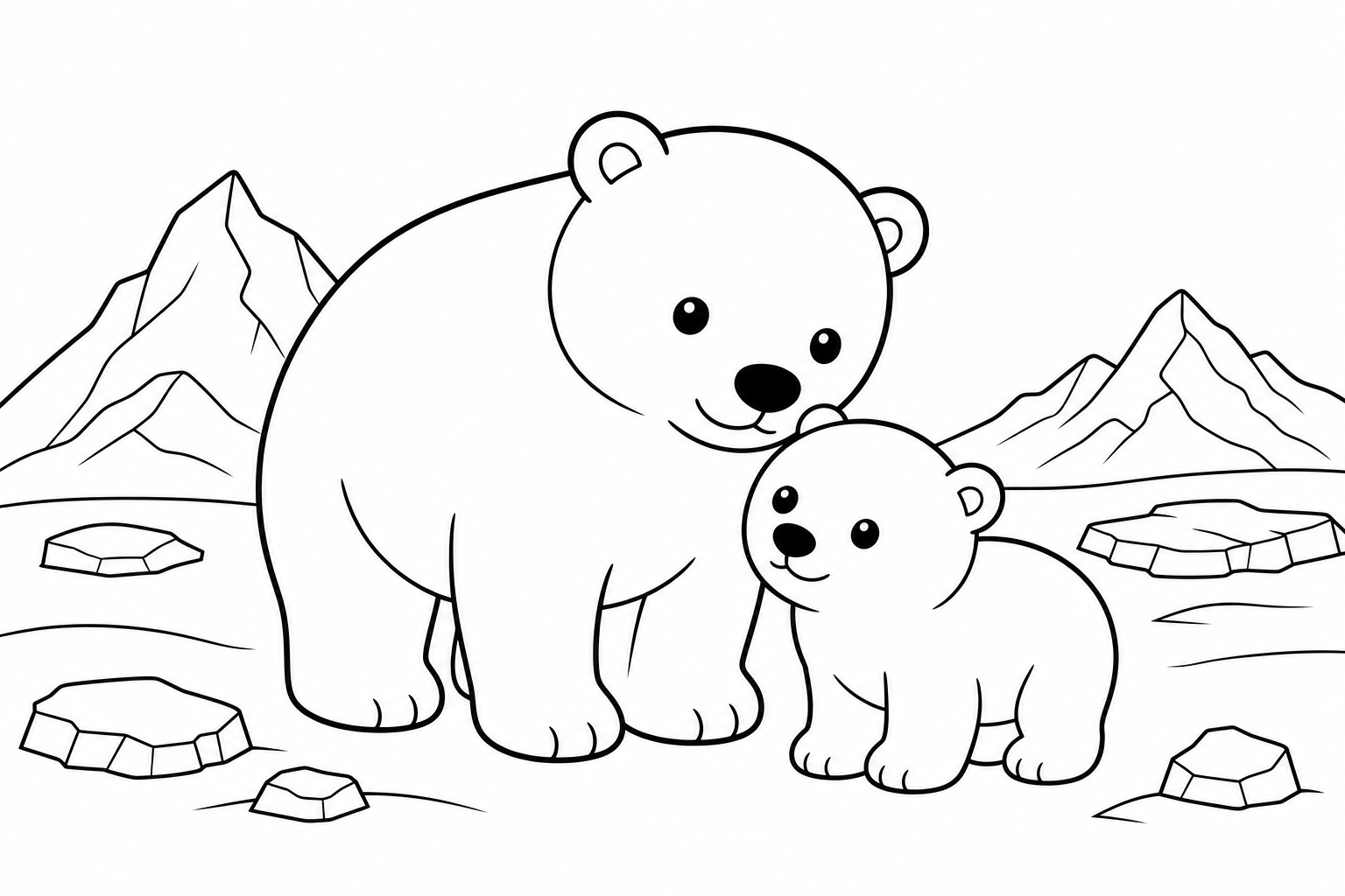 シロクマの親子
