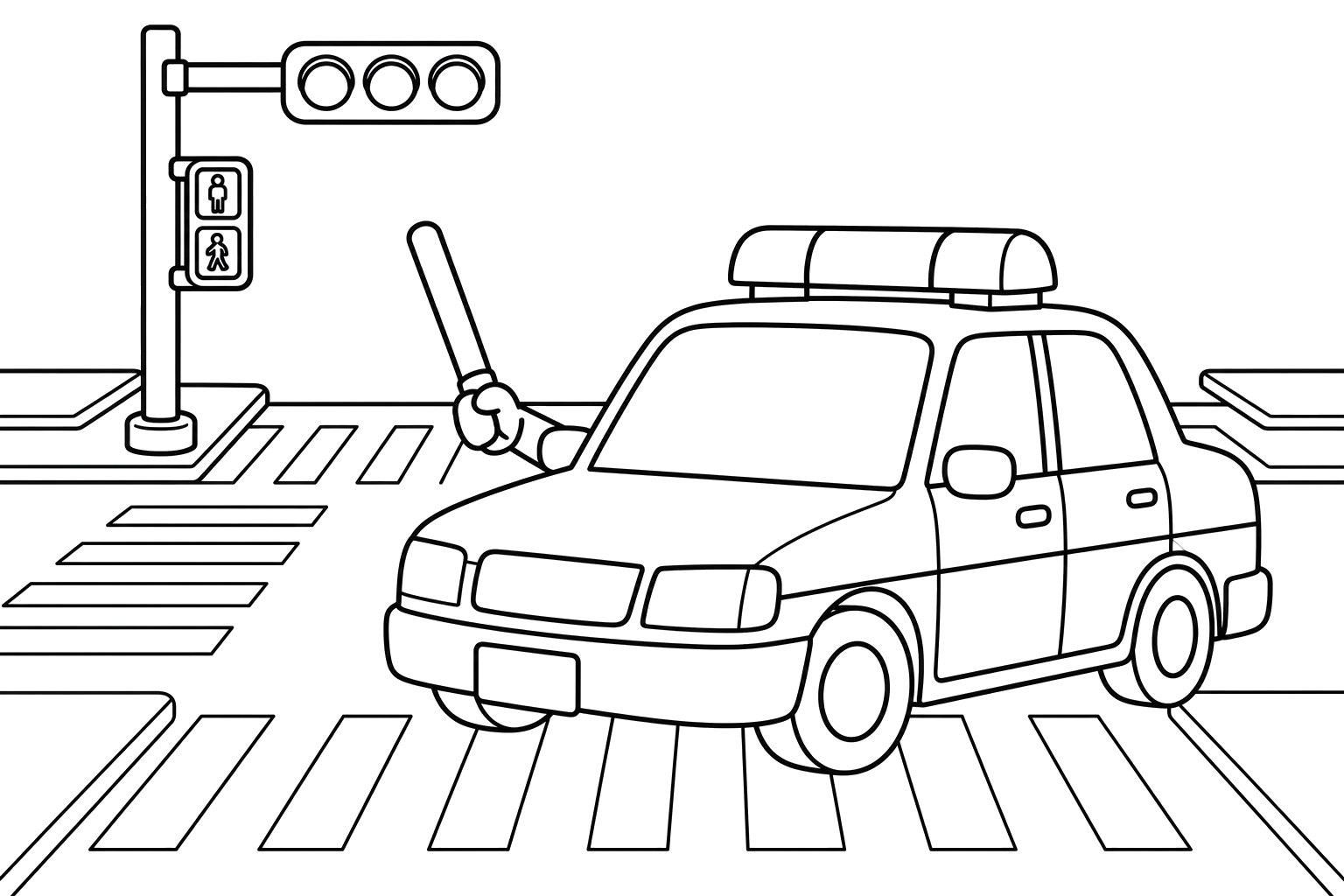 こうつうせいりするパトカー