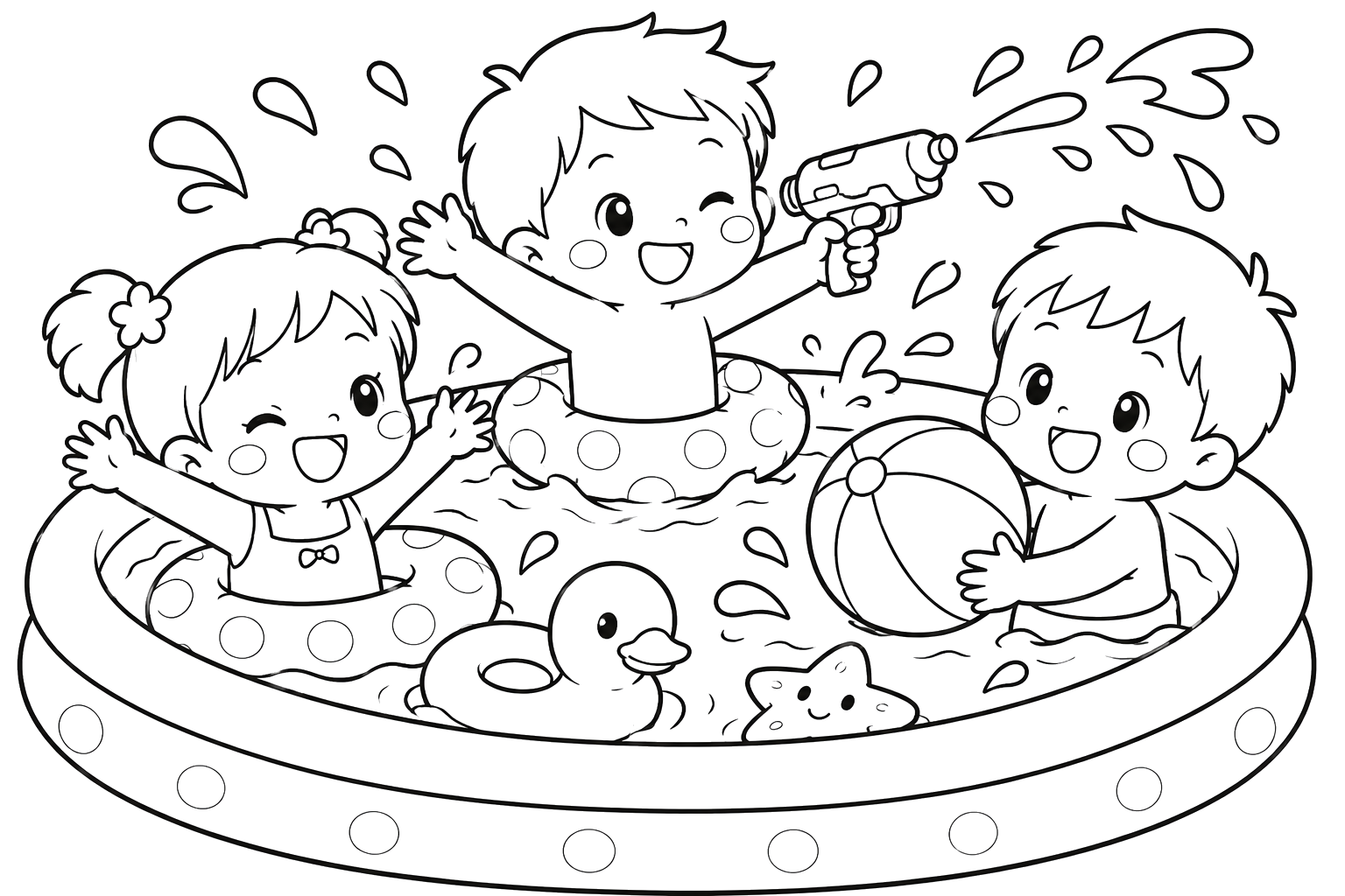 にぎやかなプール