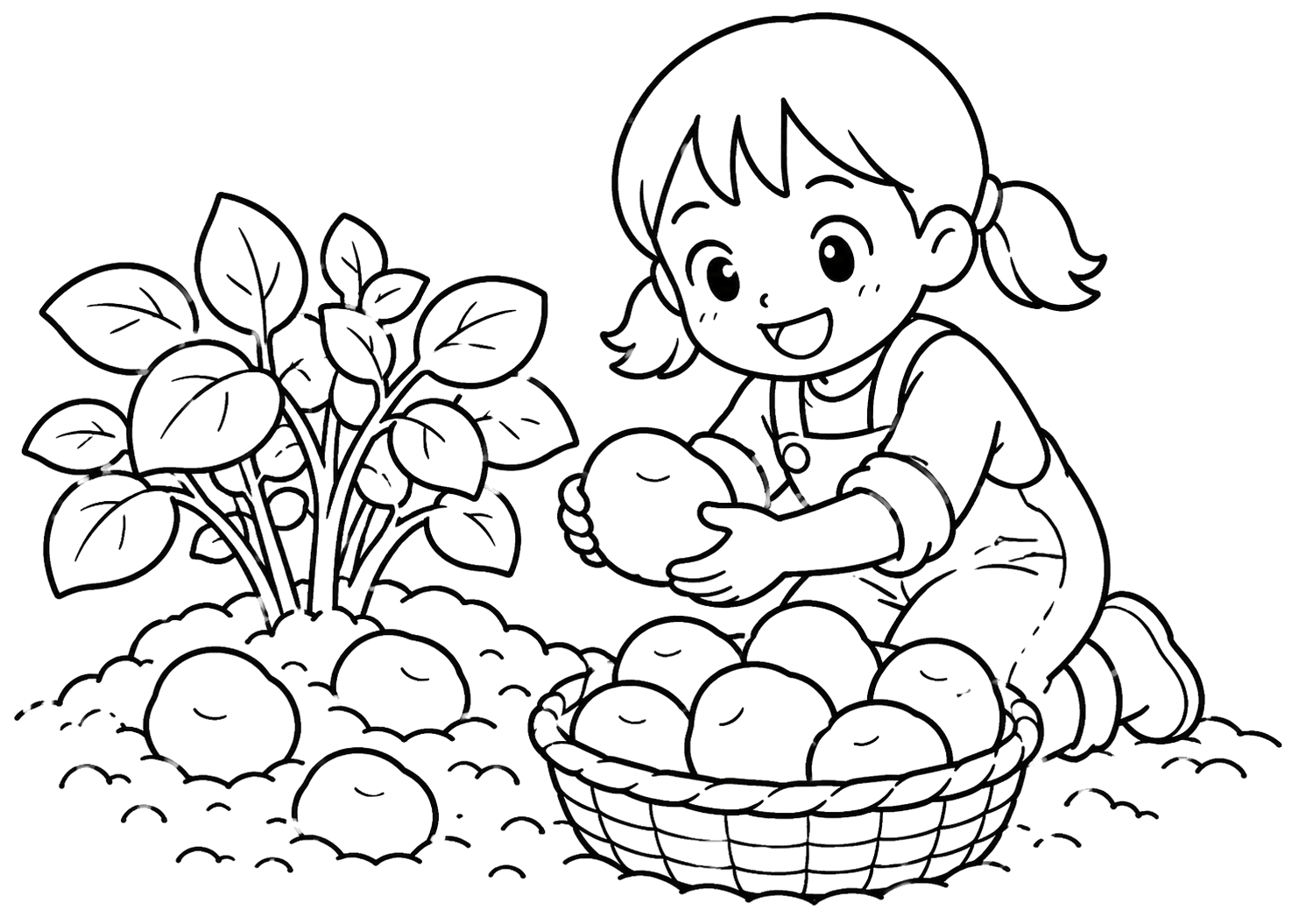 じゃがいもをしゅうかく