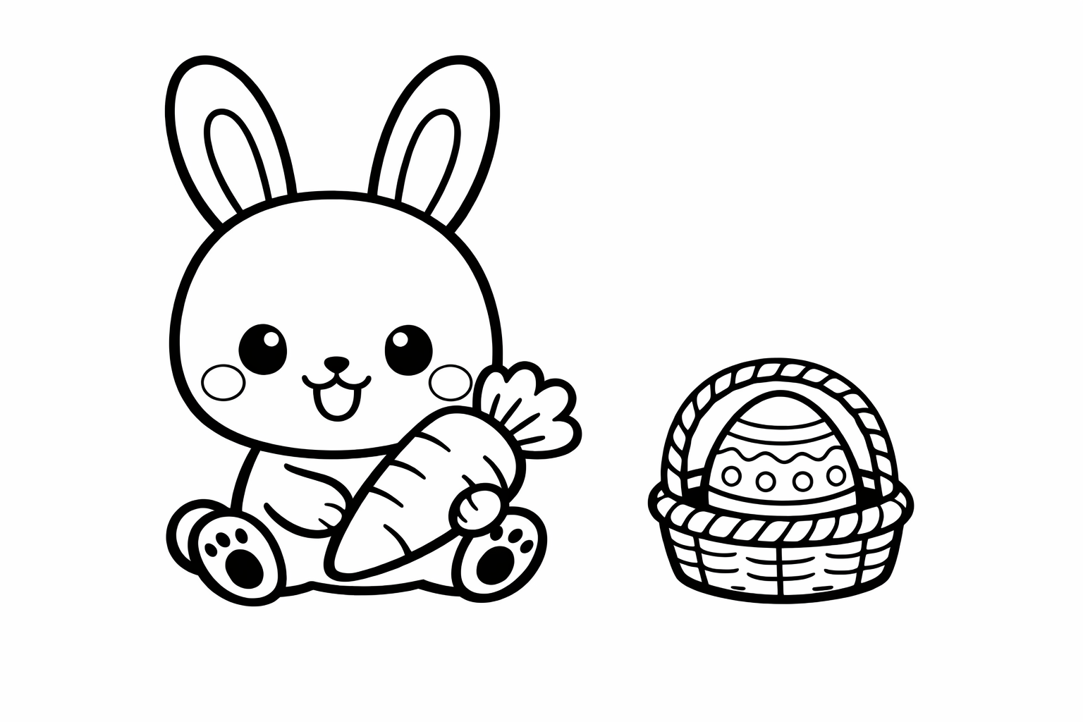 うさぎとにんじんとイースターバスケット
