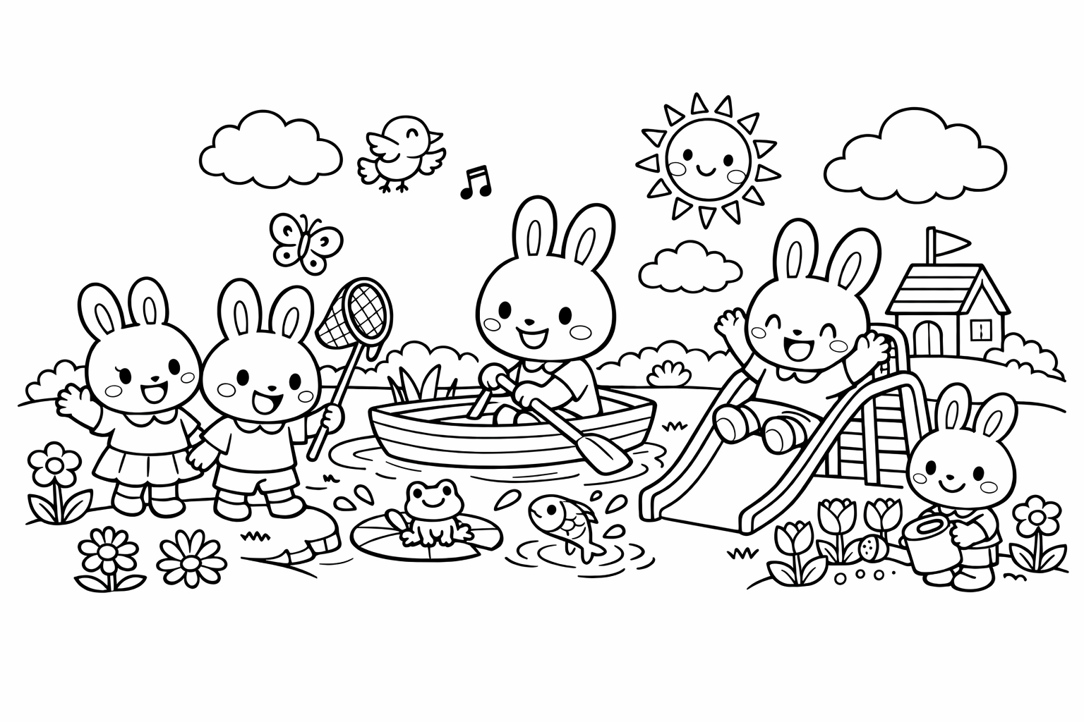 うさぎたちの楽しい公園あそび