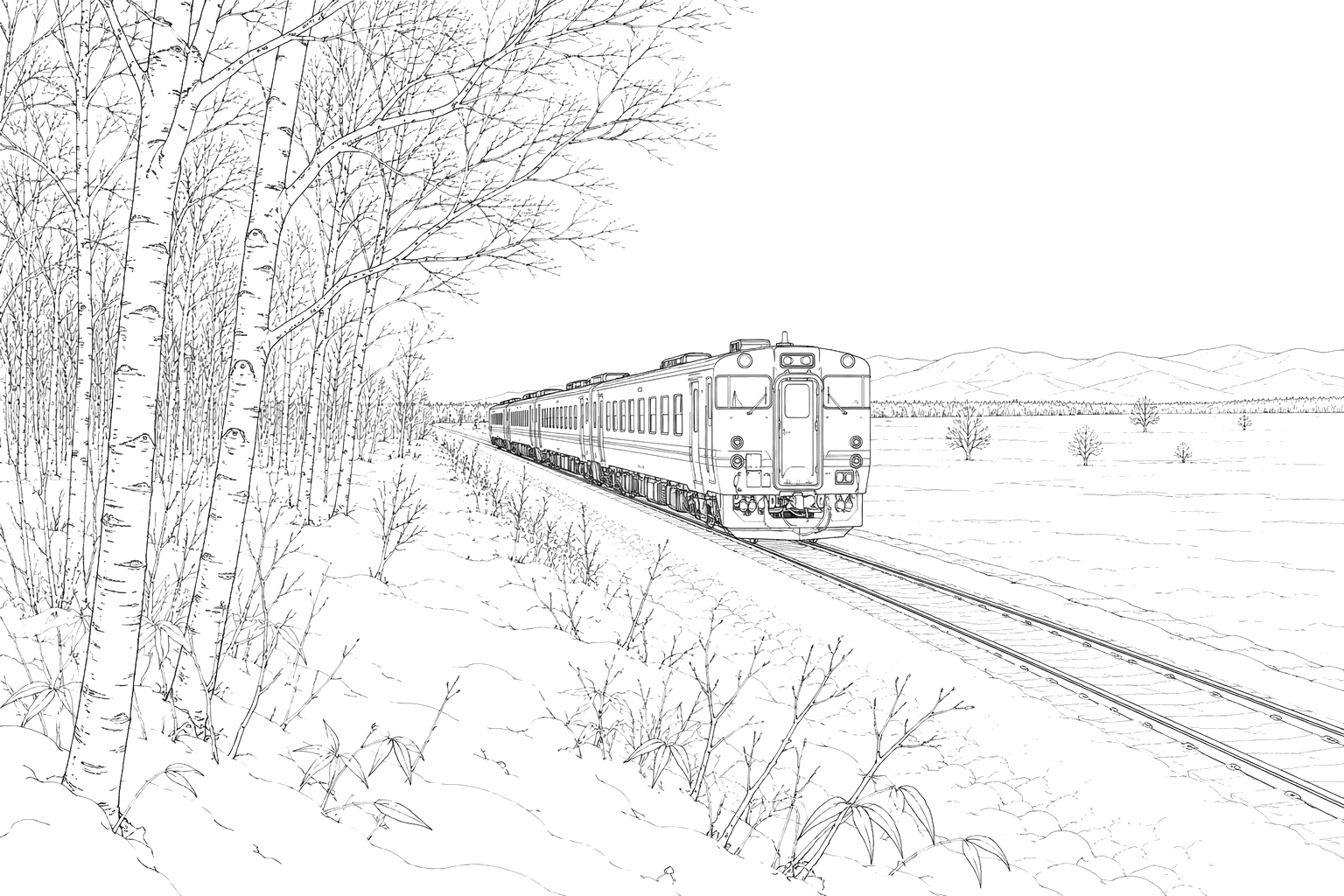 雪原の列車(ふつう)