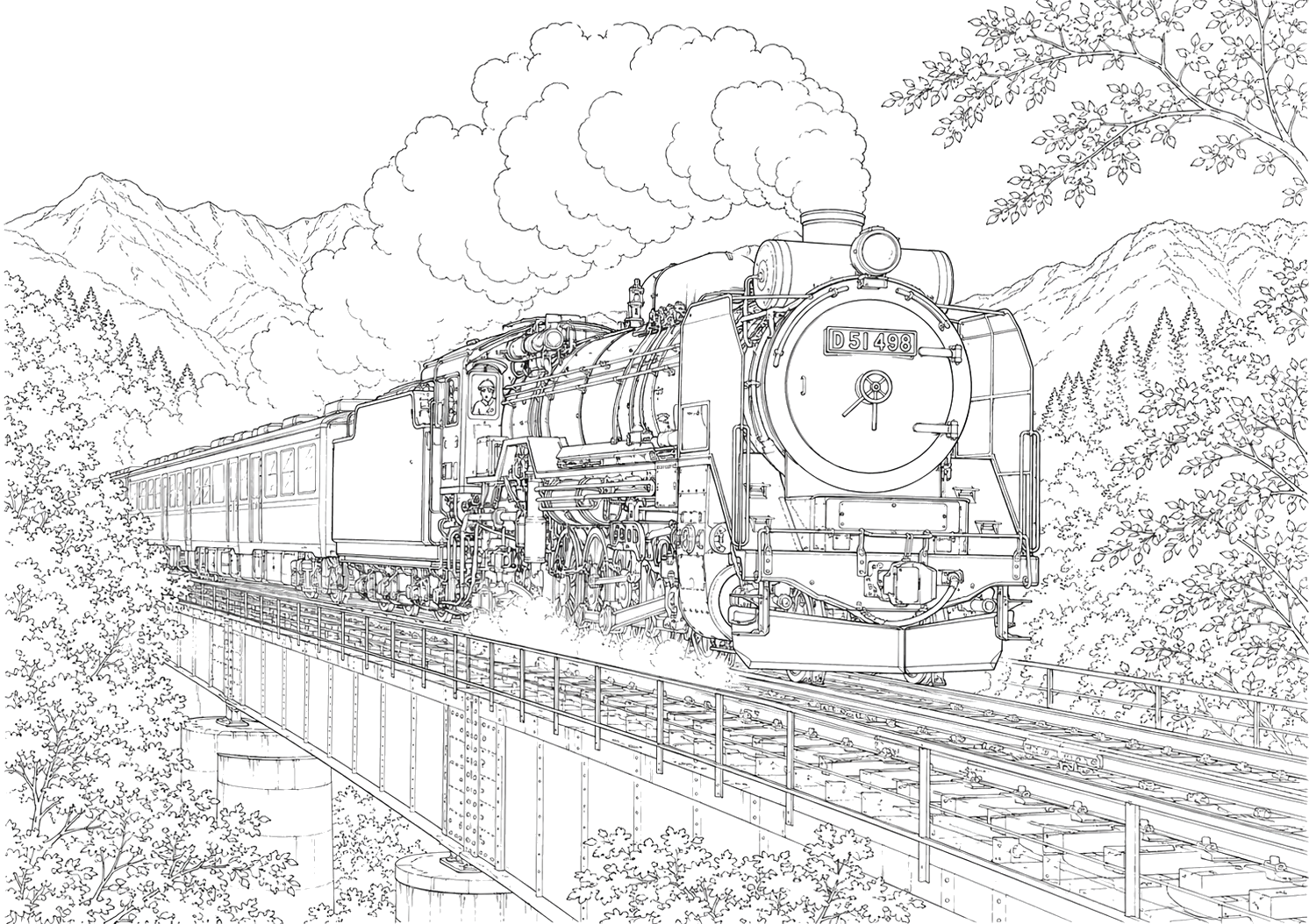 D51蒸気機関車(こまかい)