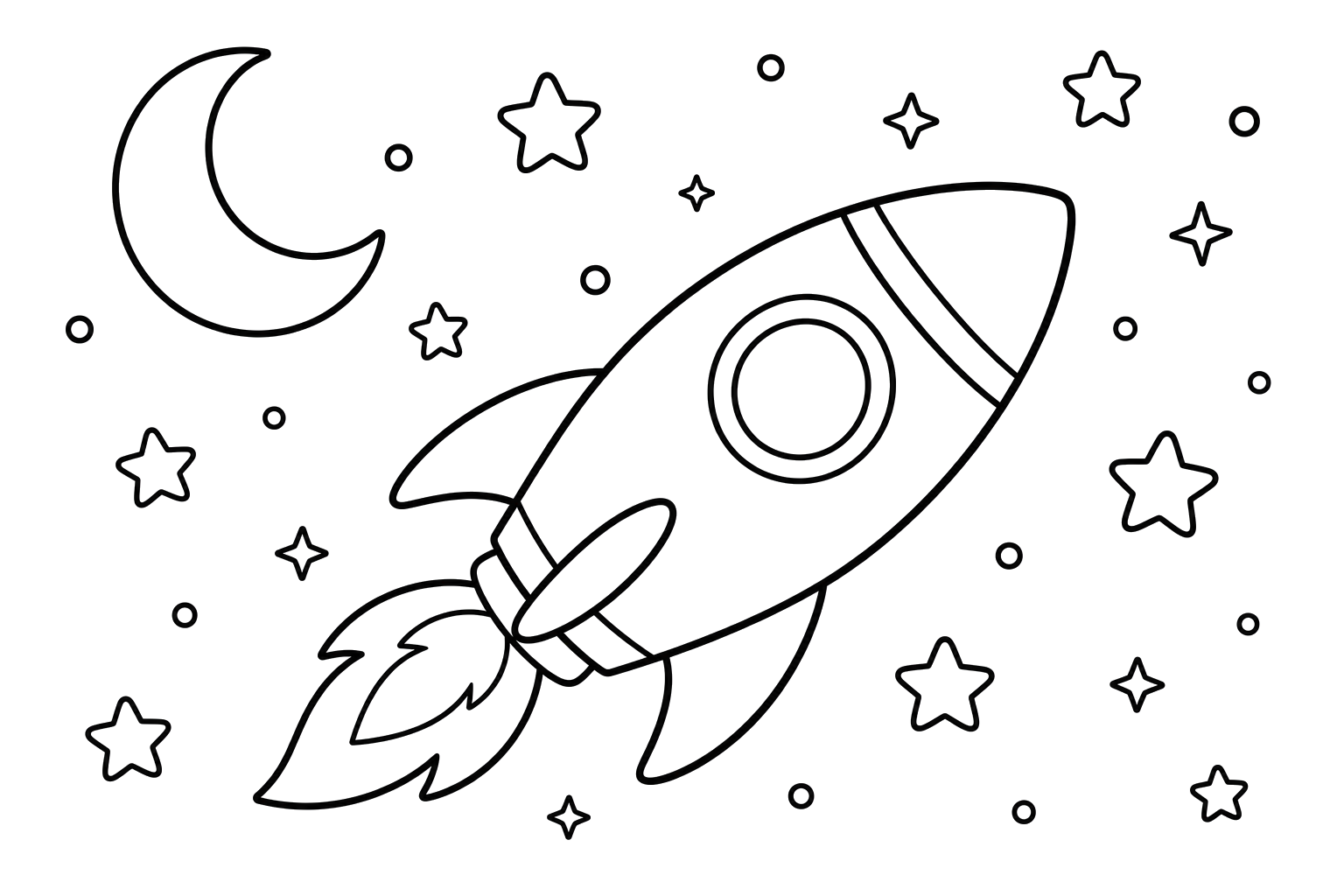 うちゅうをとぶロケット