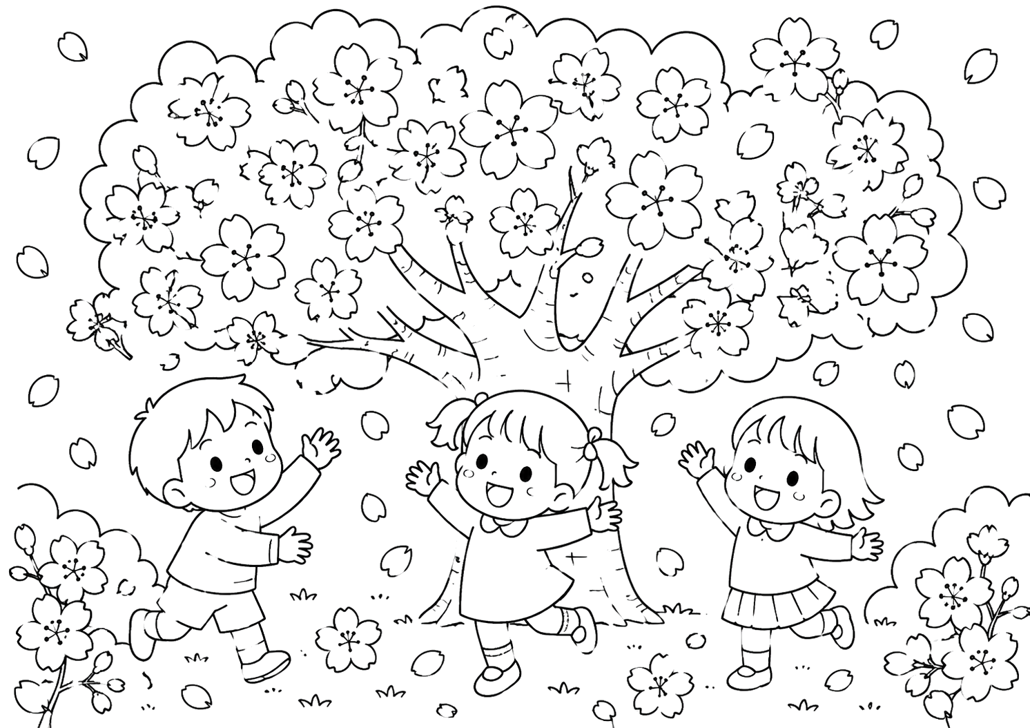 さくらのしたであそぼう