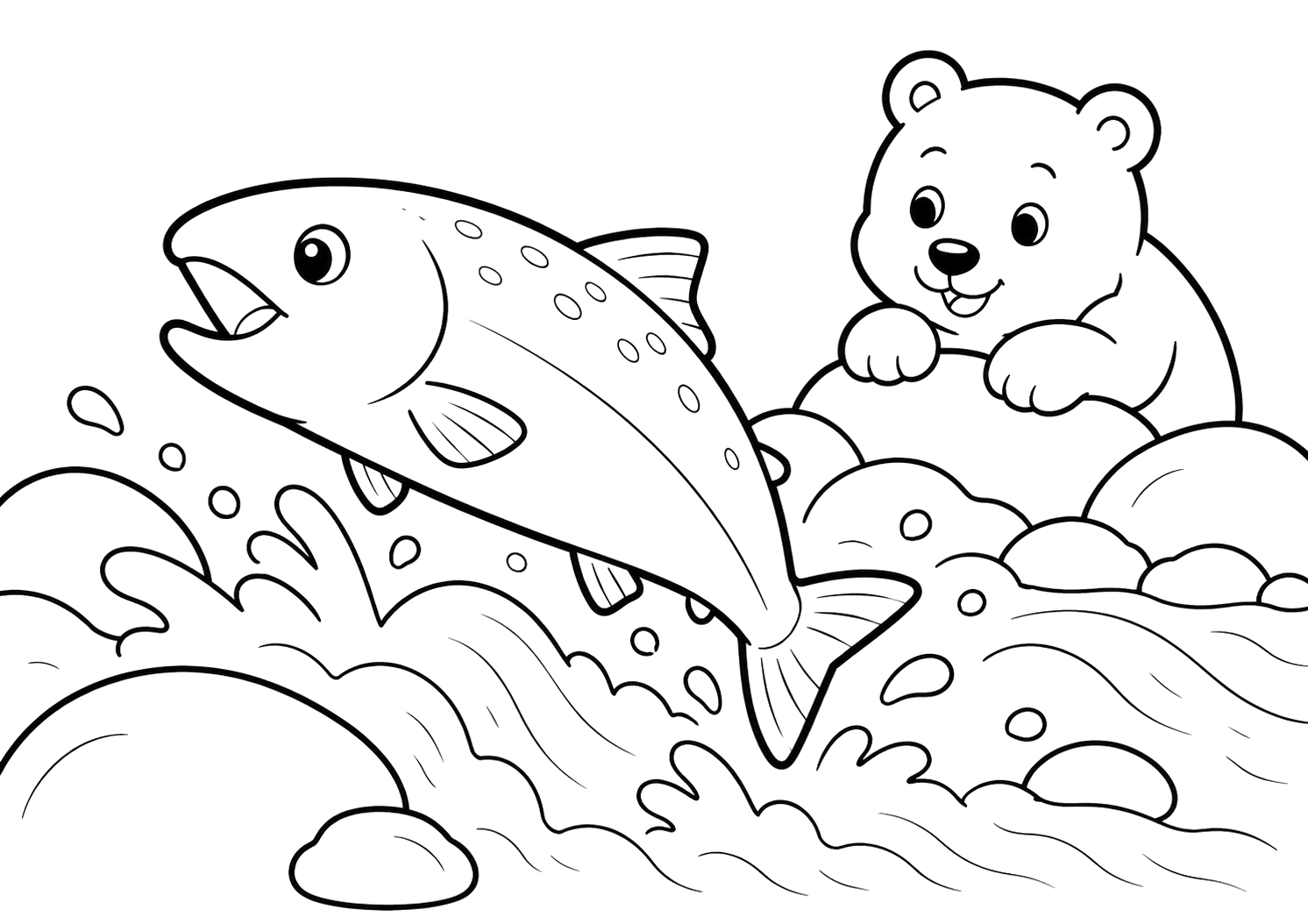 かわをのぼるさけ