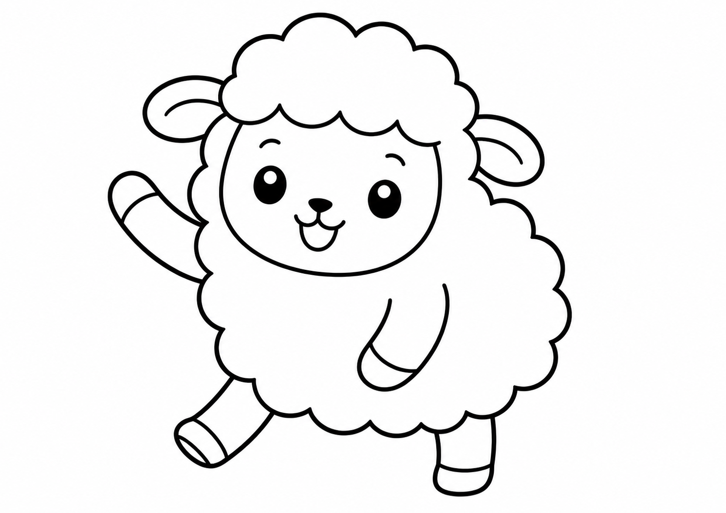 ぴょんとジャンプするひつじさん