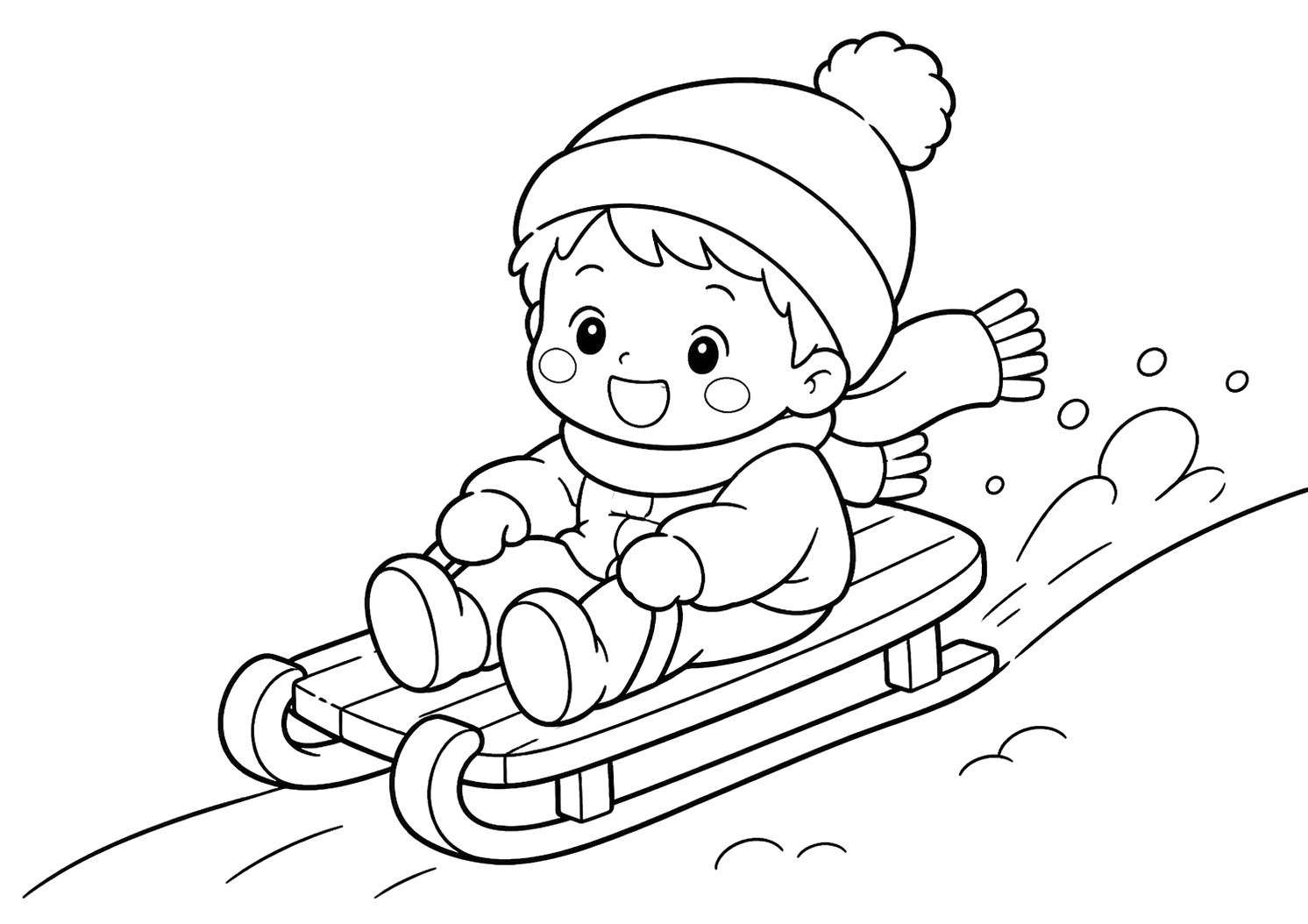ゆきのさかをすべろう