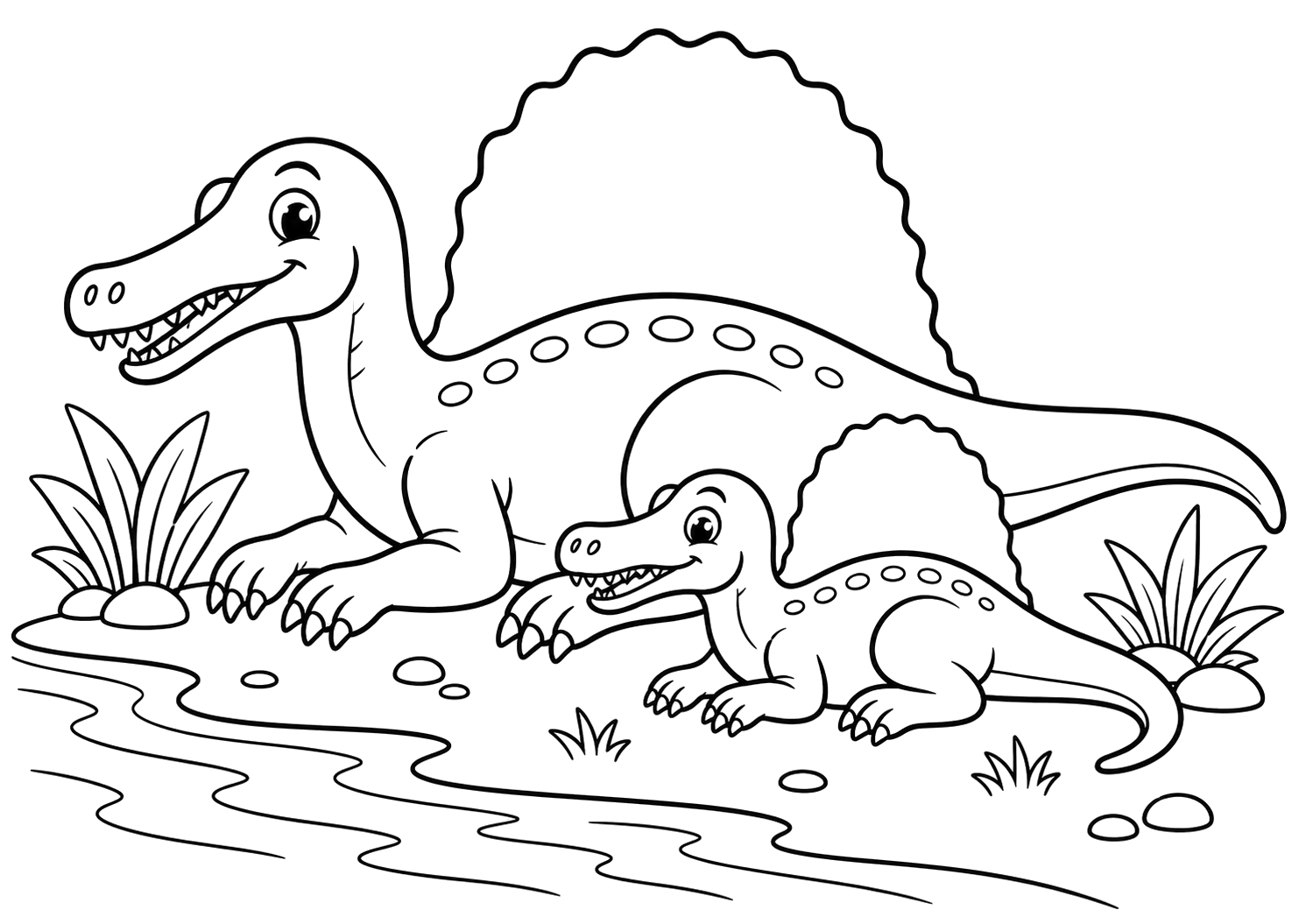 スピノサウルスのおやこ